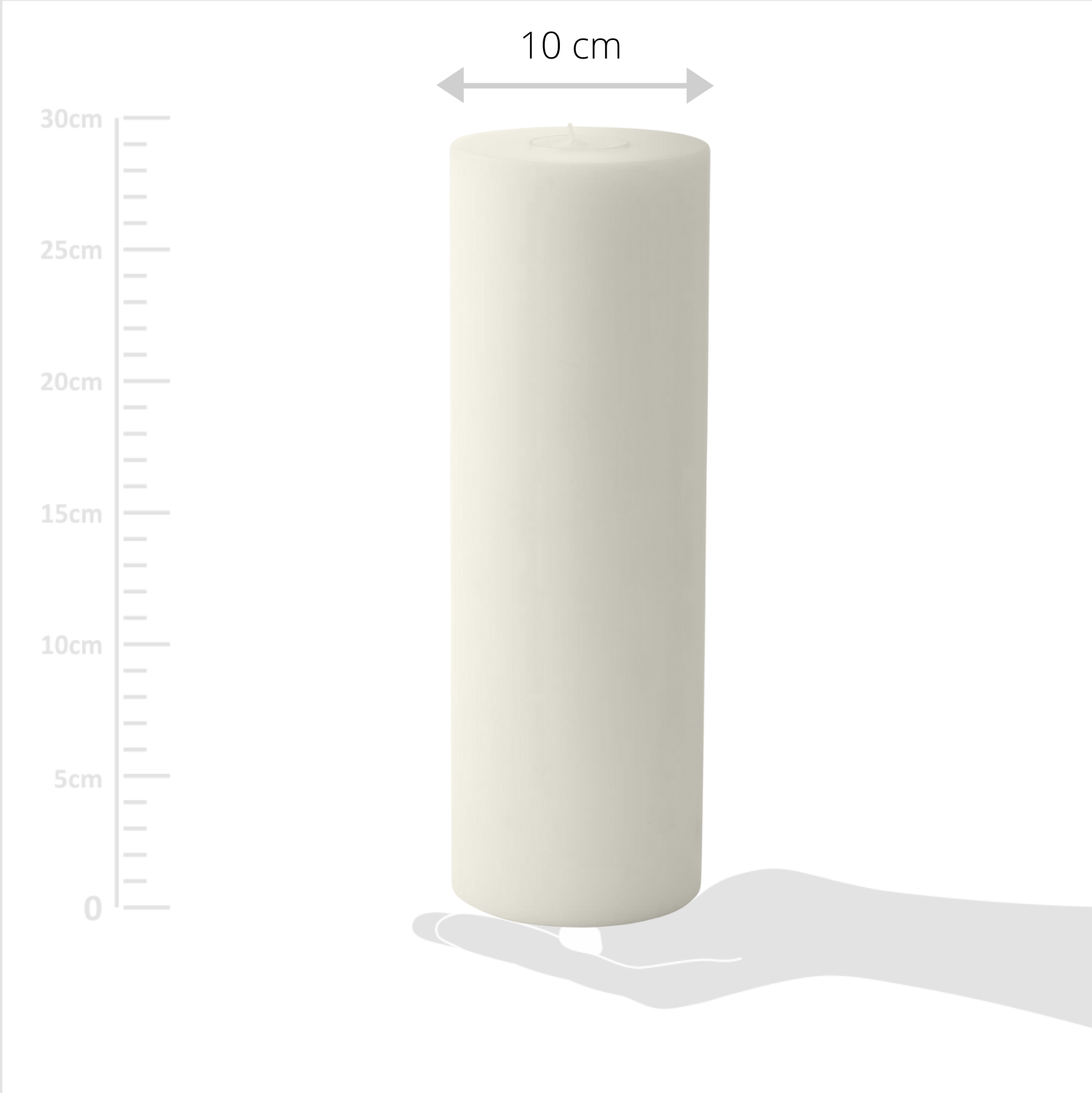 2. Wahl Dauerkerze Cornelius (Höhe 30 cm, ø 10 cm), weiß, Teelichthalter hitzebeständig 90°