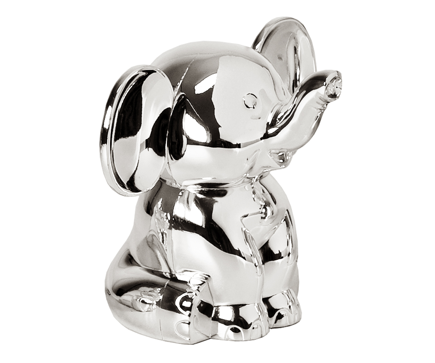 2. Wahl Spardose Sparbüchse Elefant, Höhe 11 cm, edel versilbert, anlaufgeschützt