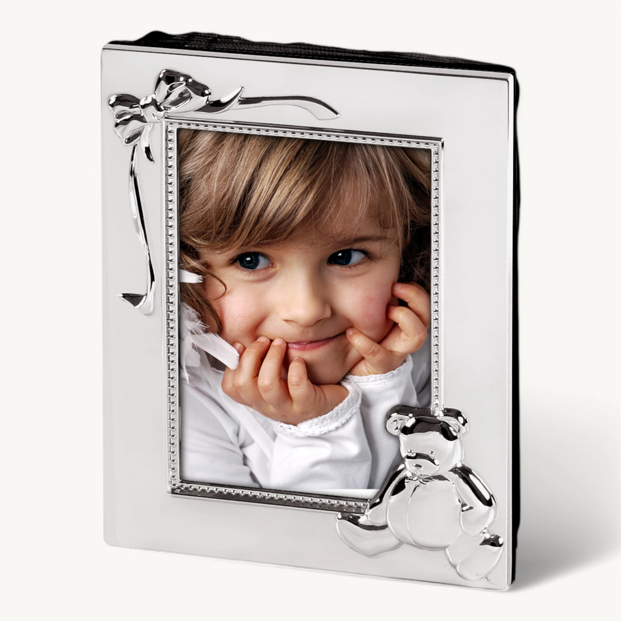 Kinder Fotoalbum Teddybär (10x15 cm), für 100 Fotos, edel versilbert, anlaufgeschützt