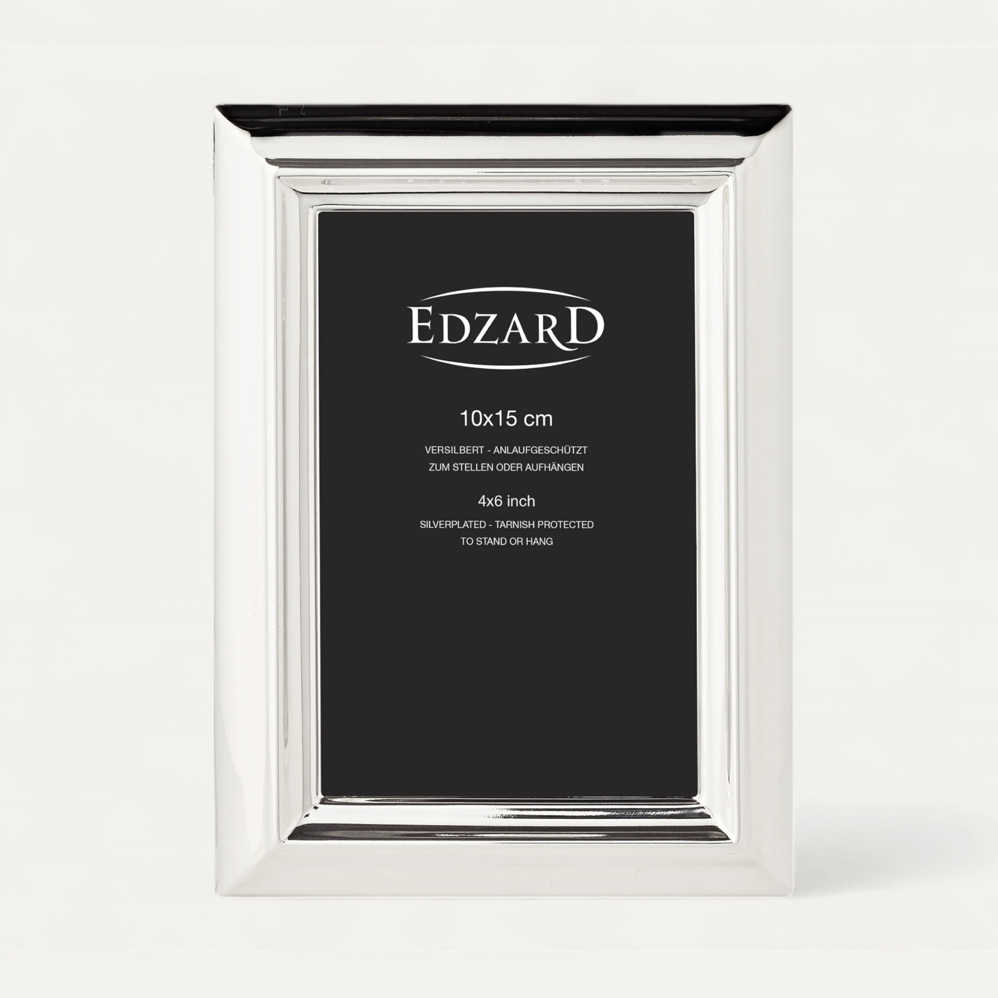 2er-Set Bilderrahmen Florenz (10x15 cm), edel versilbert, anlaufgeschützt, 2 Aufhänger