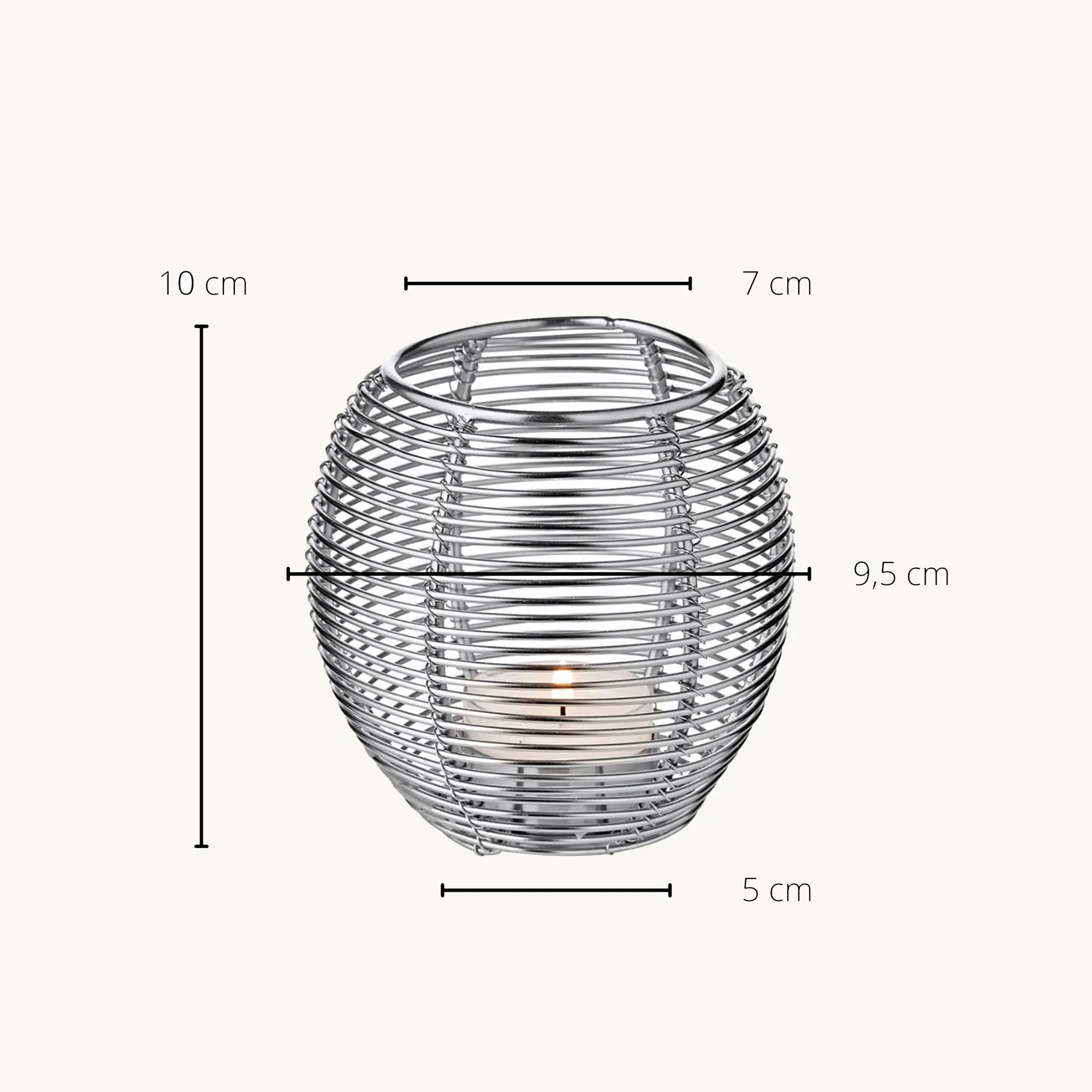 SALE 2er-Set Windlicht Susi (Höhe 10 cm), silberfarben, vernickelter Edelstahl