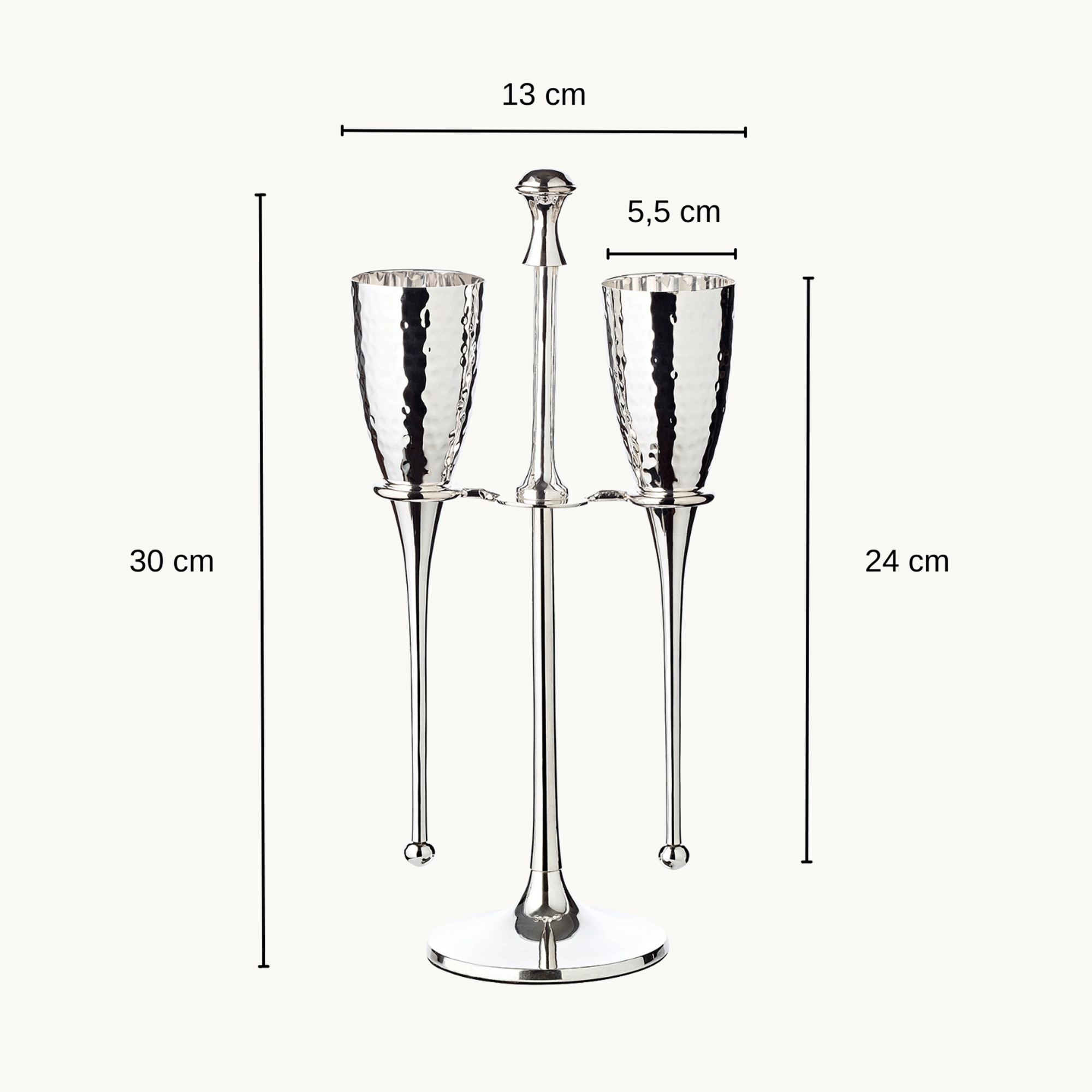 2er-Set Sektkelch Didi (Höhe 23 cm, Füllmenge 200 ml), mit Ständer, gehämmert, edel versilbert 2er-Set Sektkelch Didi (Höhe 23 cm, Füllmenge 200 ml), mit Ständer, gehämmert, edel versilbert