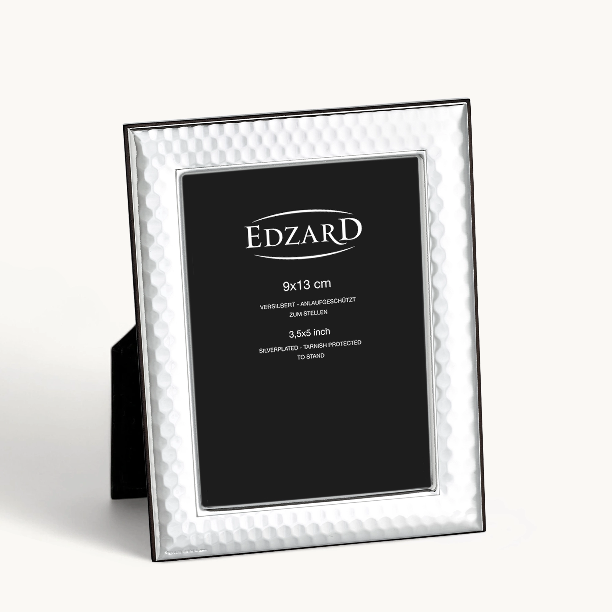 Fotorahmen Casalini (9x13 cm), edel versilbert, anlaufgeschützt, mit Holzdekor-Rücken