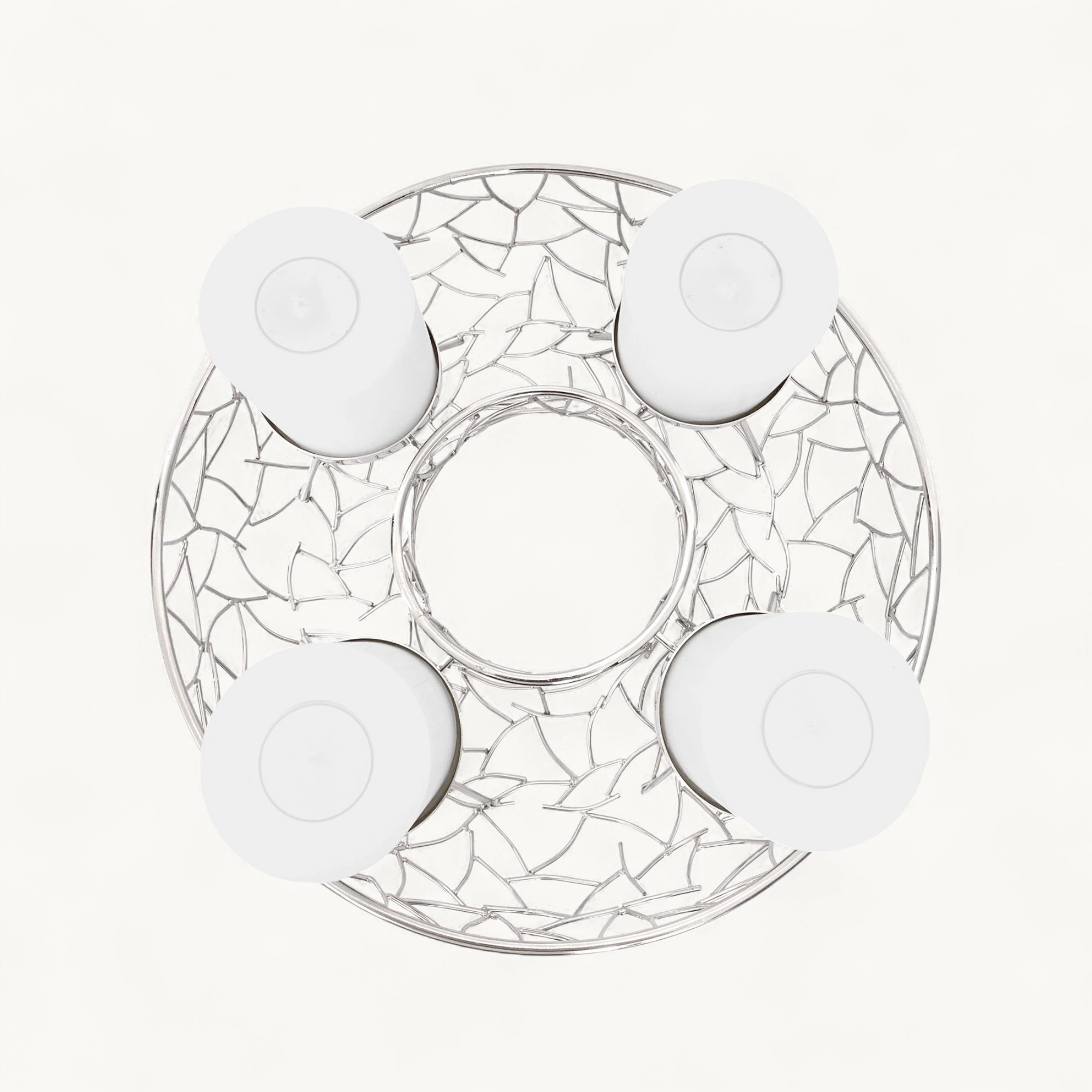 Adventskranz Milano (ø 34 cm), silberfarben, Edelstahl vernickelt