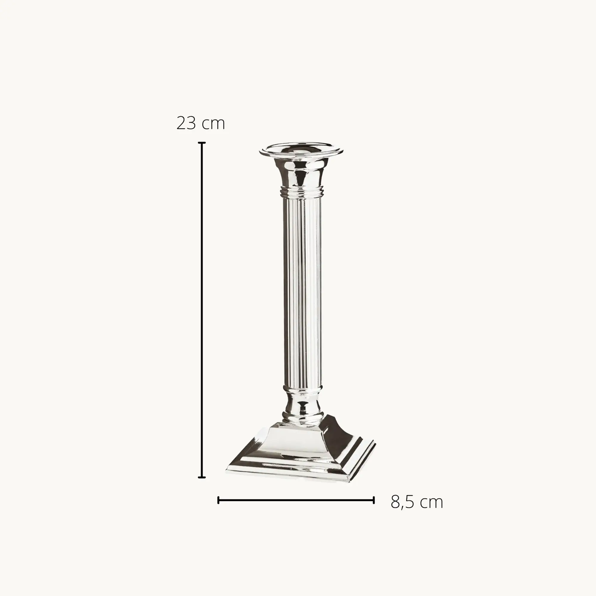 Kerzenleuchter Lincoln (H 23 cm) für Stabkerze, kannelierter Schaft, edel versilbert anlaufgeschützt Kerzenleuchter Lincoln (H 23 cm) für Stabkerze, kannelierter Schaft, edel versilbert anlaufgeschützt