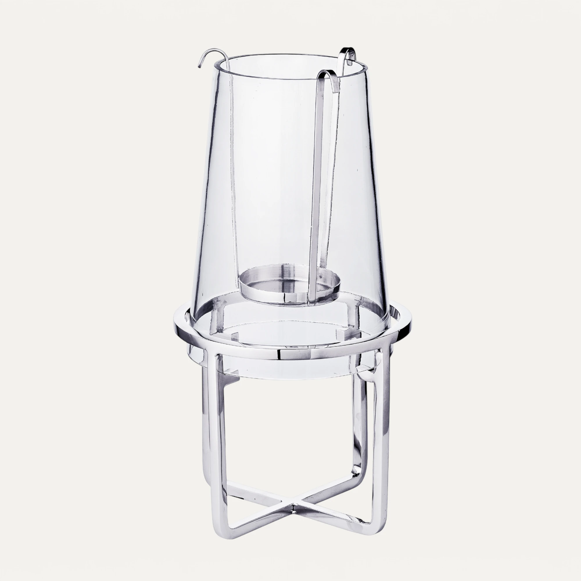 SALE Windlicht Moll (Höhe 30 cm), vernickelter Edelstahl SALE Windlicht Moll (Höhe 30 cm), vernickelter Edelstahl