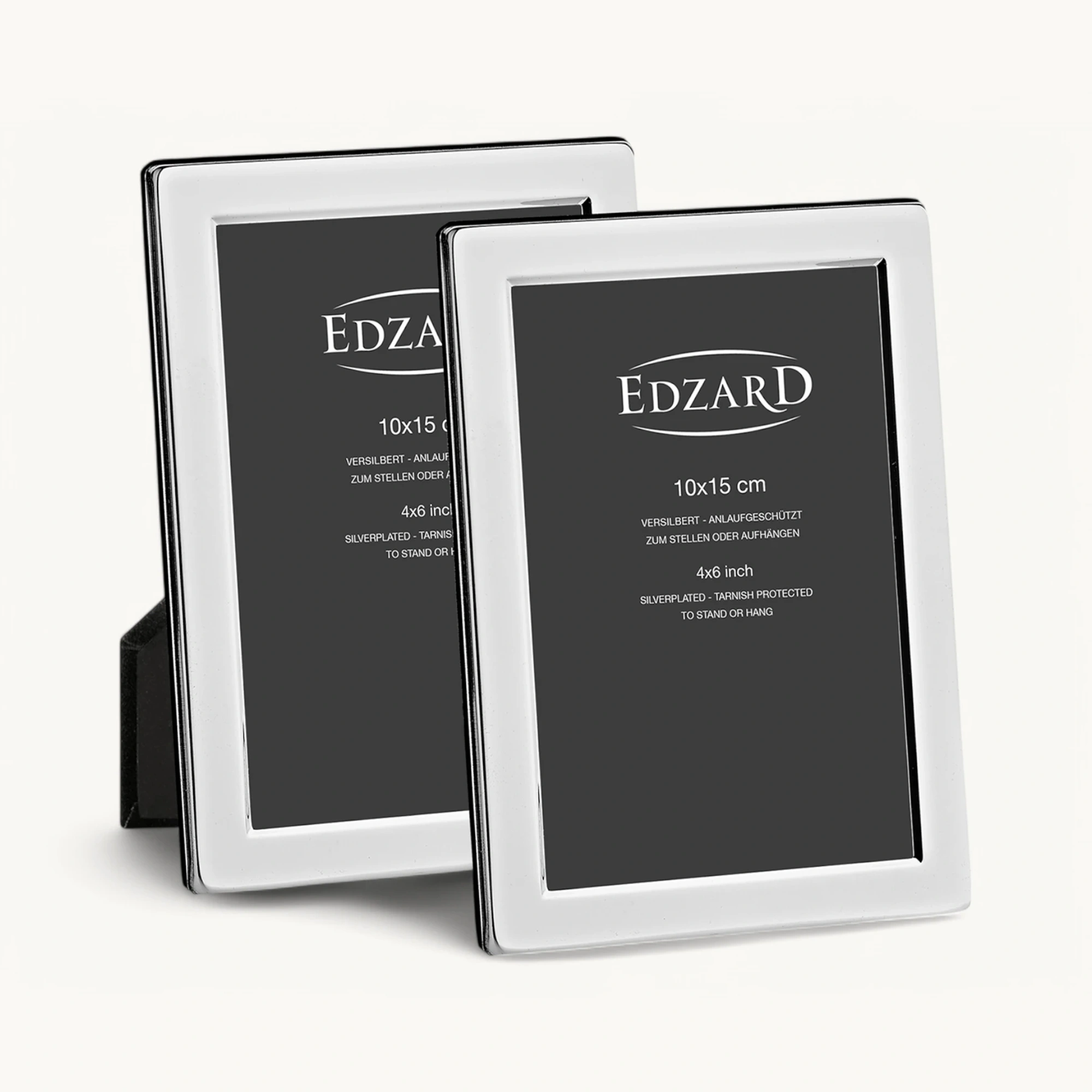Bilderrahmen Salerno (10x15 cm), edel versilbert, anlaufgeschützt, 2 Aufhänger