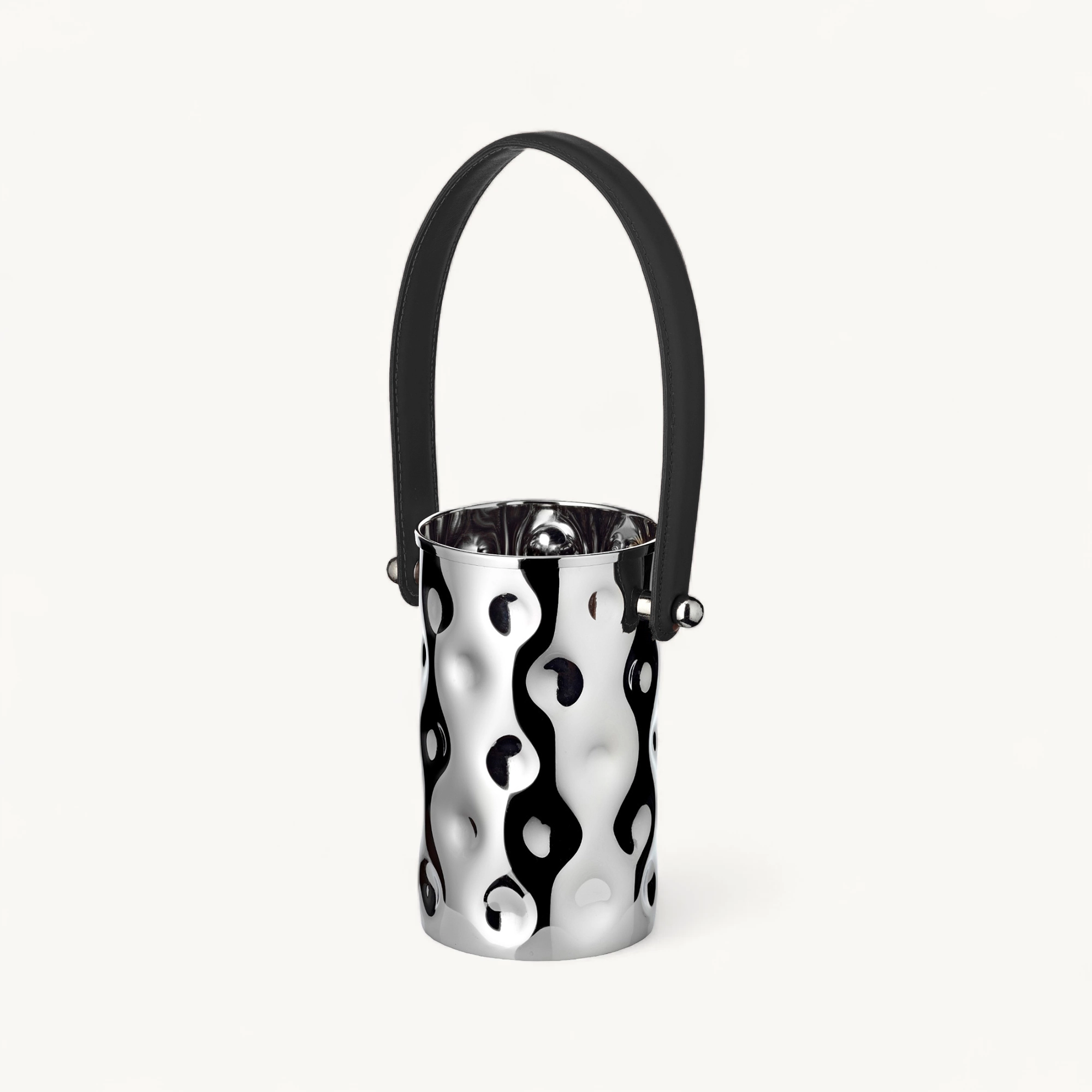 Flaschenkühler Gideon (Höhe 18,5 cm, Ø 11 cm), gehämmert, Edelstahl, vernickelt