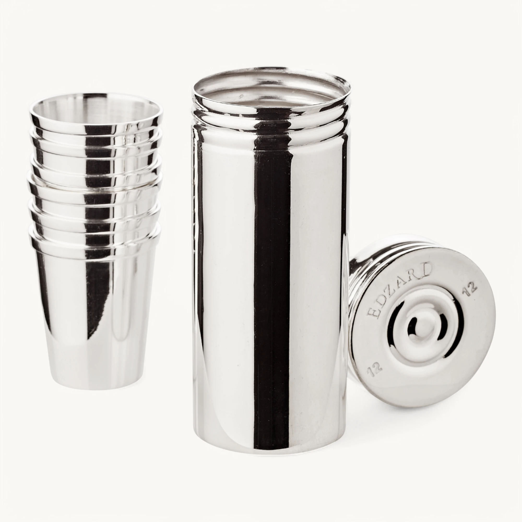 6er-Set Schnapsbecher Moya (Höhe 5 cm, Füllmenge 2 cl), inkl. Box, edel versilbert