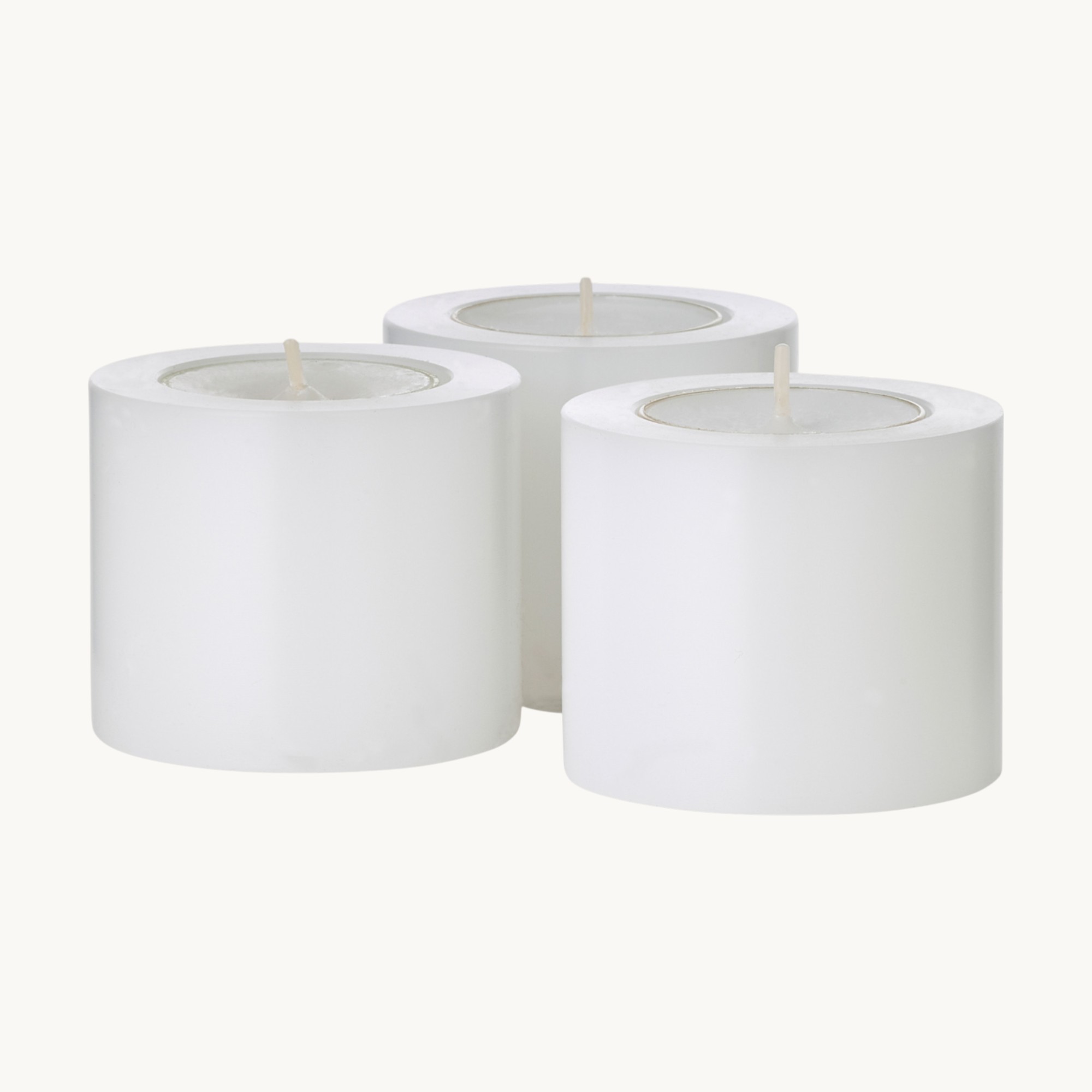 3er-Set Dauerkerze Cornelius (Höhe 5 cm, Ø 6 cm), Teelichthalter hitzebeständig bis 90°