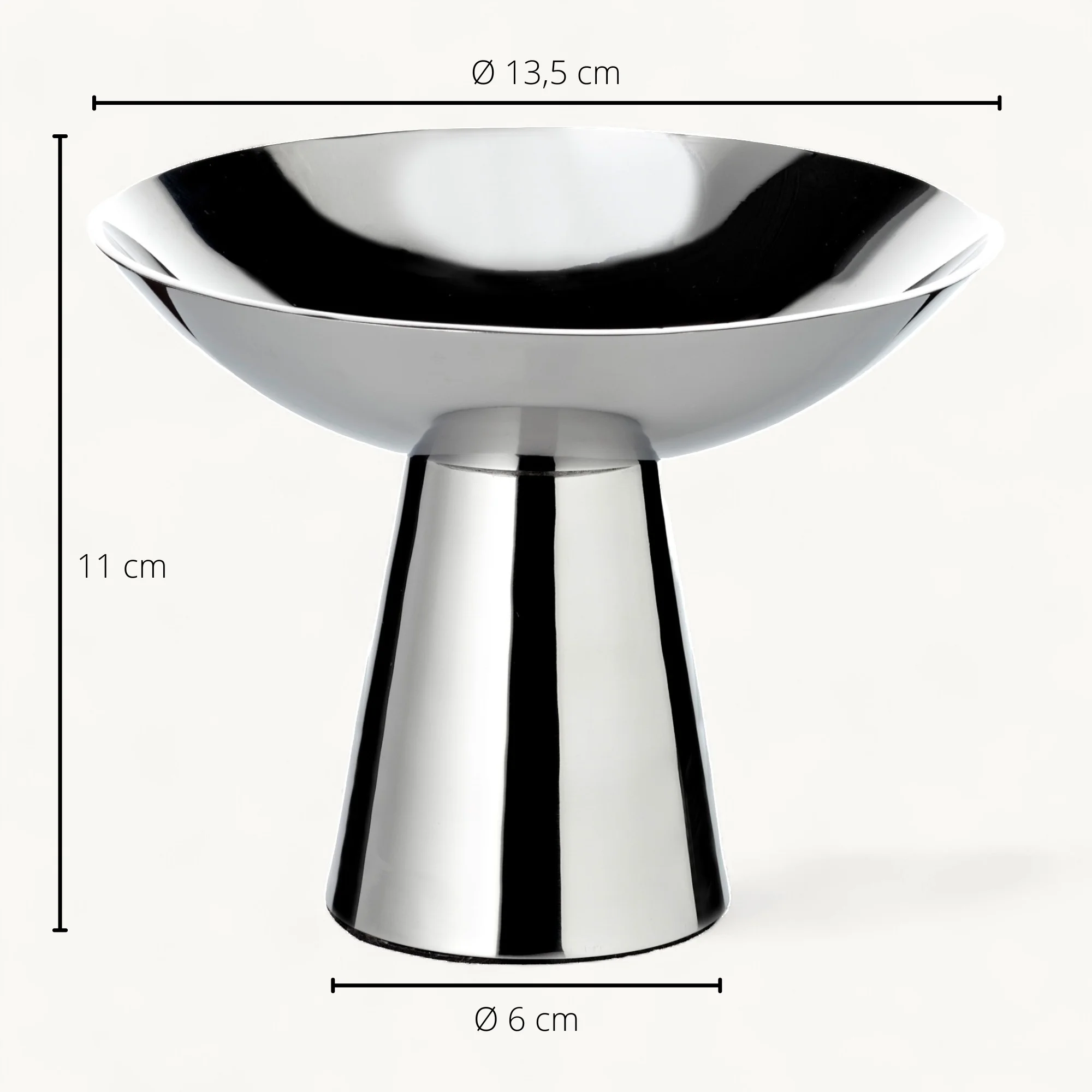 Schale Malibu (Ø 13,5 cm, H 11), rund, Edelstahl, hochglanzpoliert