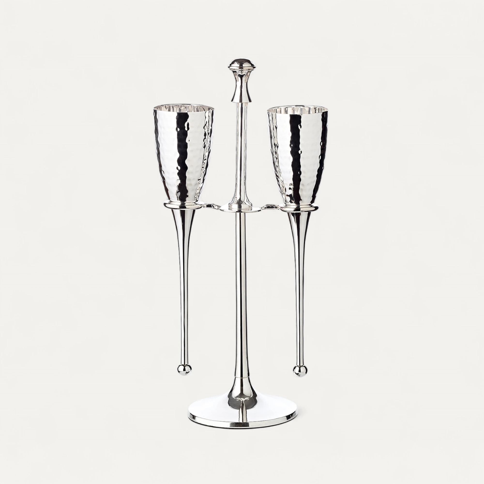 2er-Set Sektkelch Didi (Höhe 23 cm, Füllmenge 200 ml), mit Ständer, gehämmert, edel versilbert