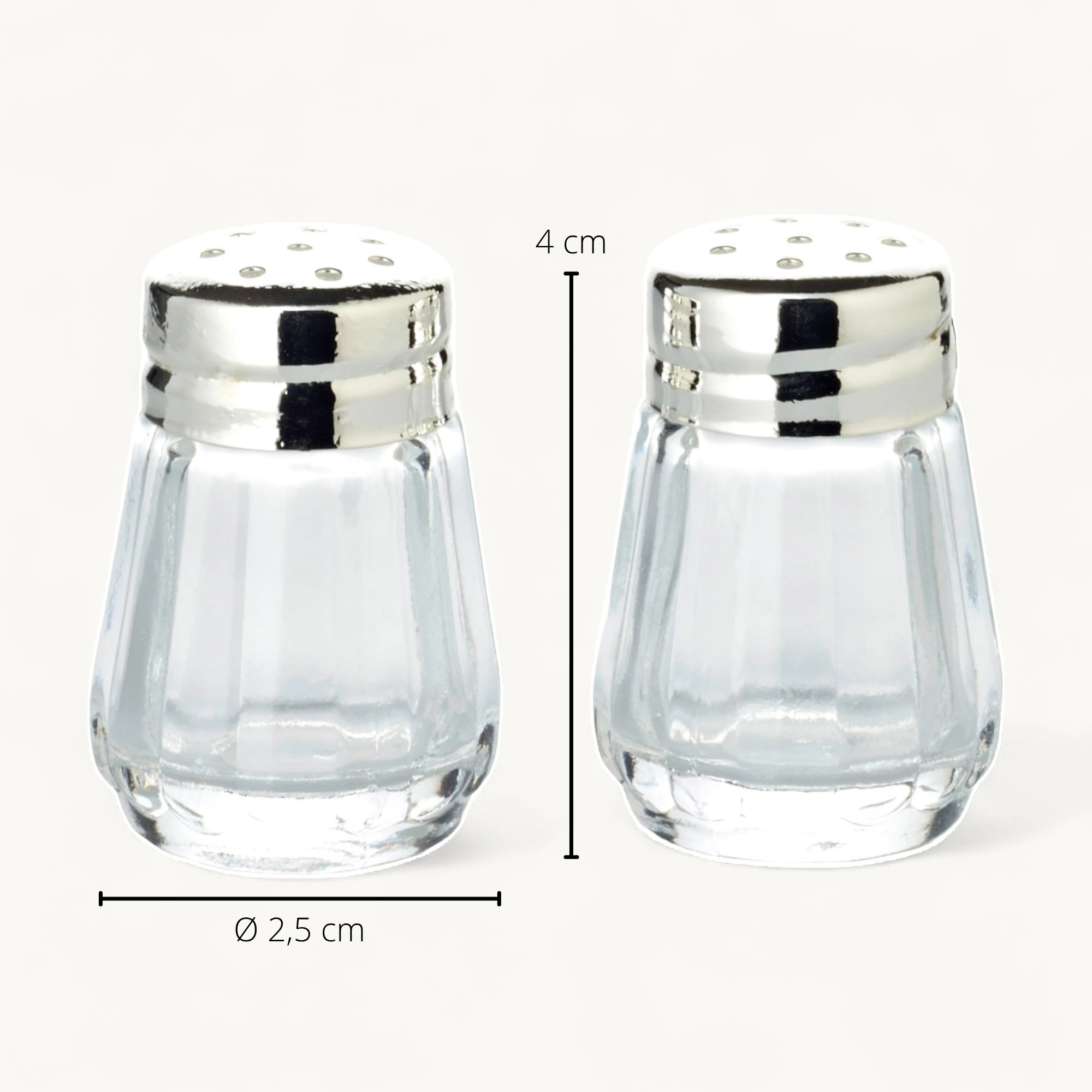 Salz- & Pfefferstreuer Oxford , edel versilbert, Höhe 4 cm Salz- & Pfefferstreuer Oxford , edel versilbert, Höhe 4 cm