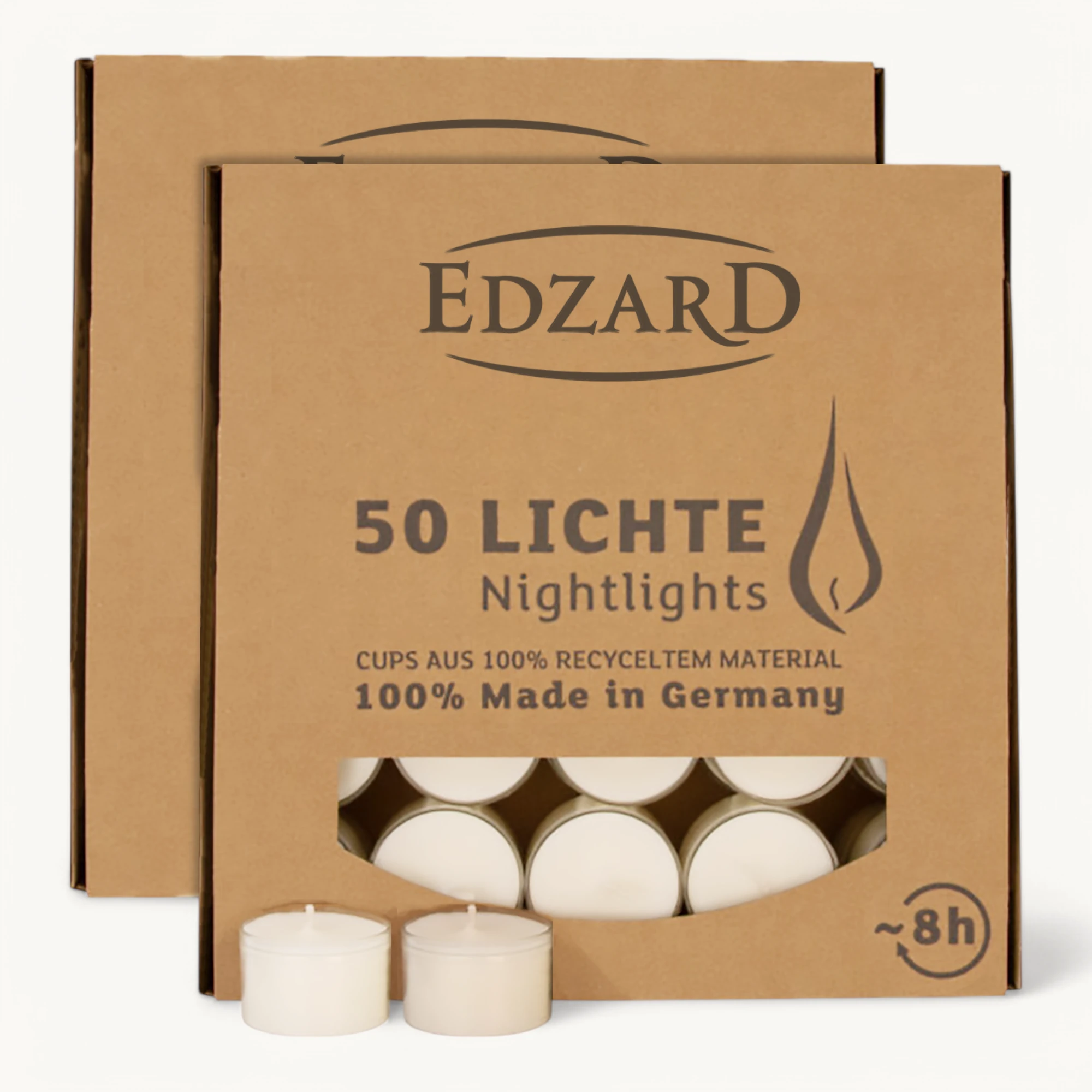 100 Stück Nightlights Teelichter, weiß, transparente Kunststoffhülle, Brenndauer ca. 8h 100 Stück Nightlights Teelichter, weiß, transparente Kunststoffhülle, Brenndauer ca. 8h