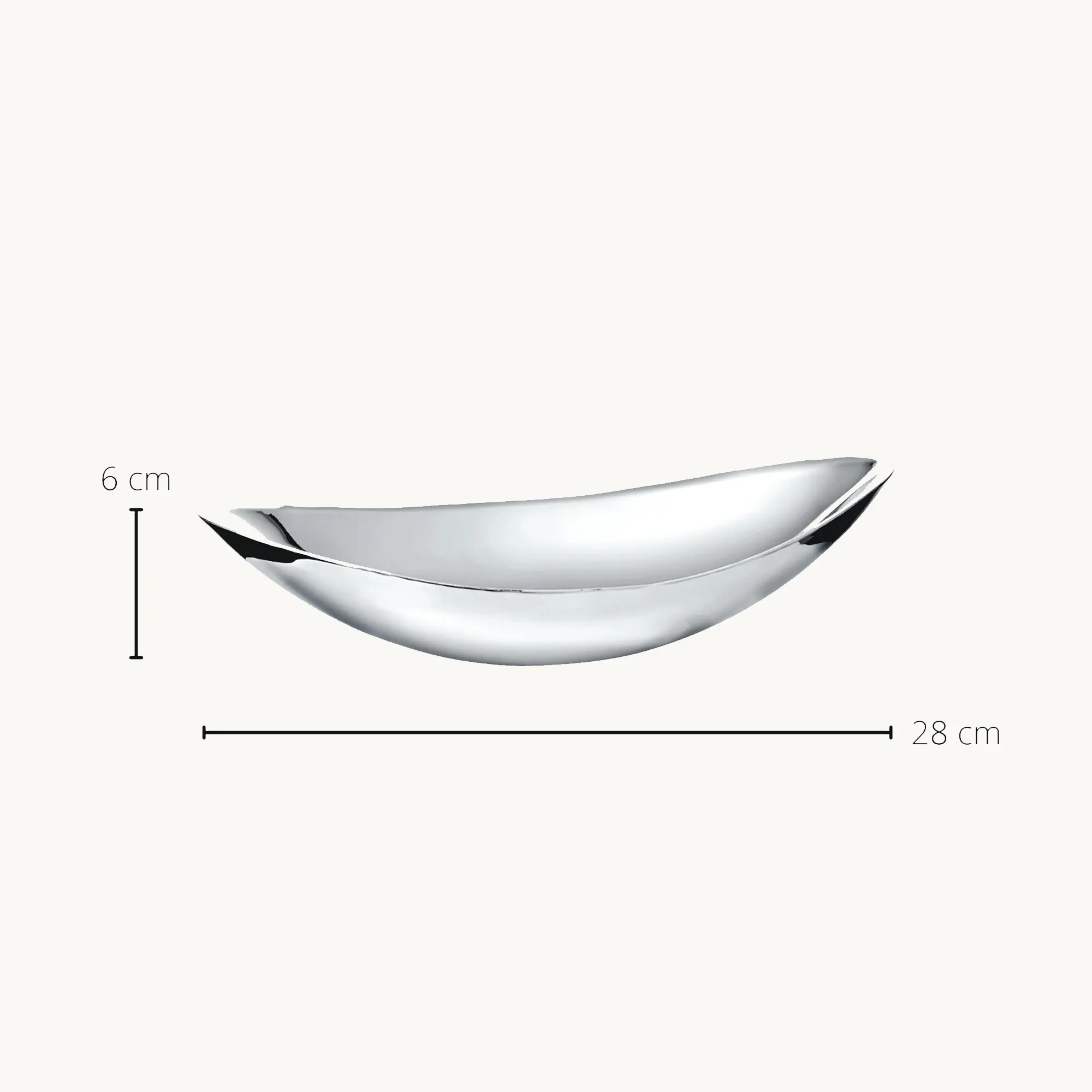 Schale Halifax (Länge 27 cm), silberfarben, hochglanzpoliert, Edelstahl