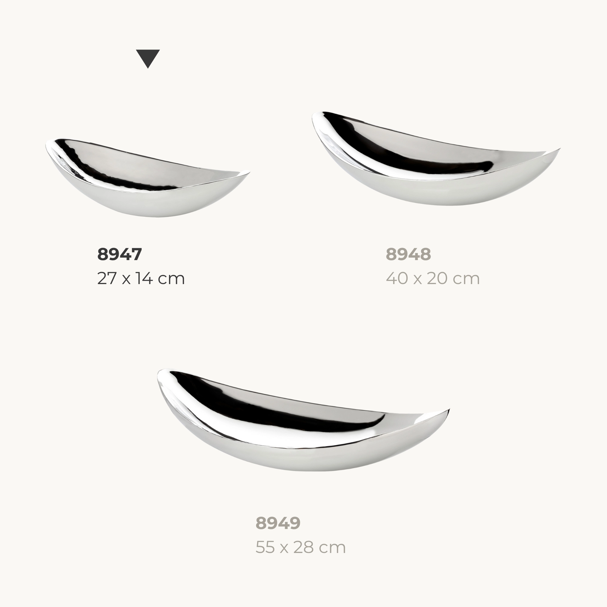 Schale Halifax (Länge 27 cm), silberfarben, hochglanzpoliert, Edelstahl