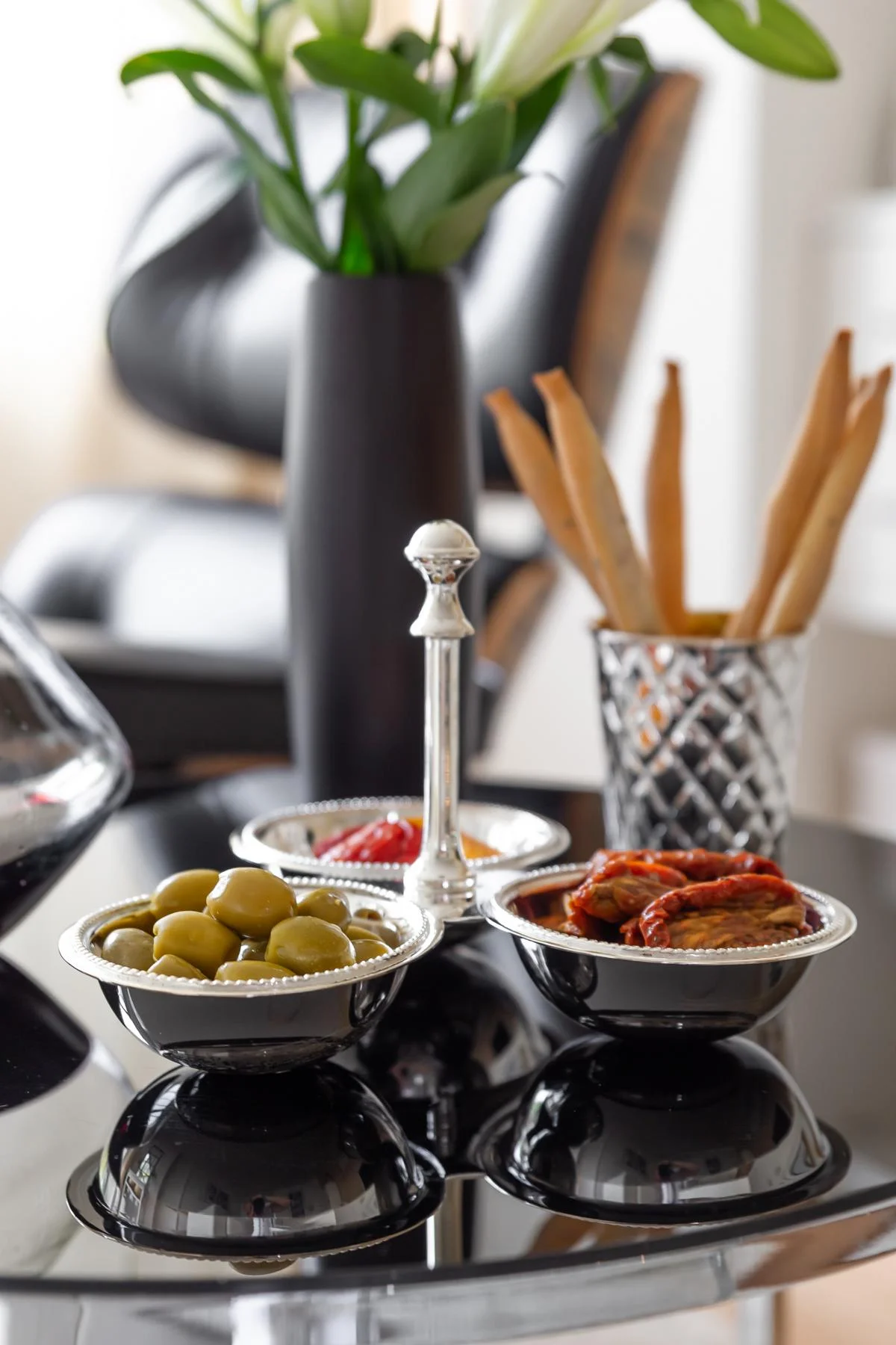 Snackschale Dreifachschale Perla (Ø 21 cm), schwerversilbert, Dekoschale, Tripleschale Snackschale Dreifachschale Perla (Ø 21 cm), schwerversilbert, Dekoschale, Tripleschale