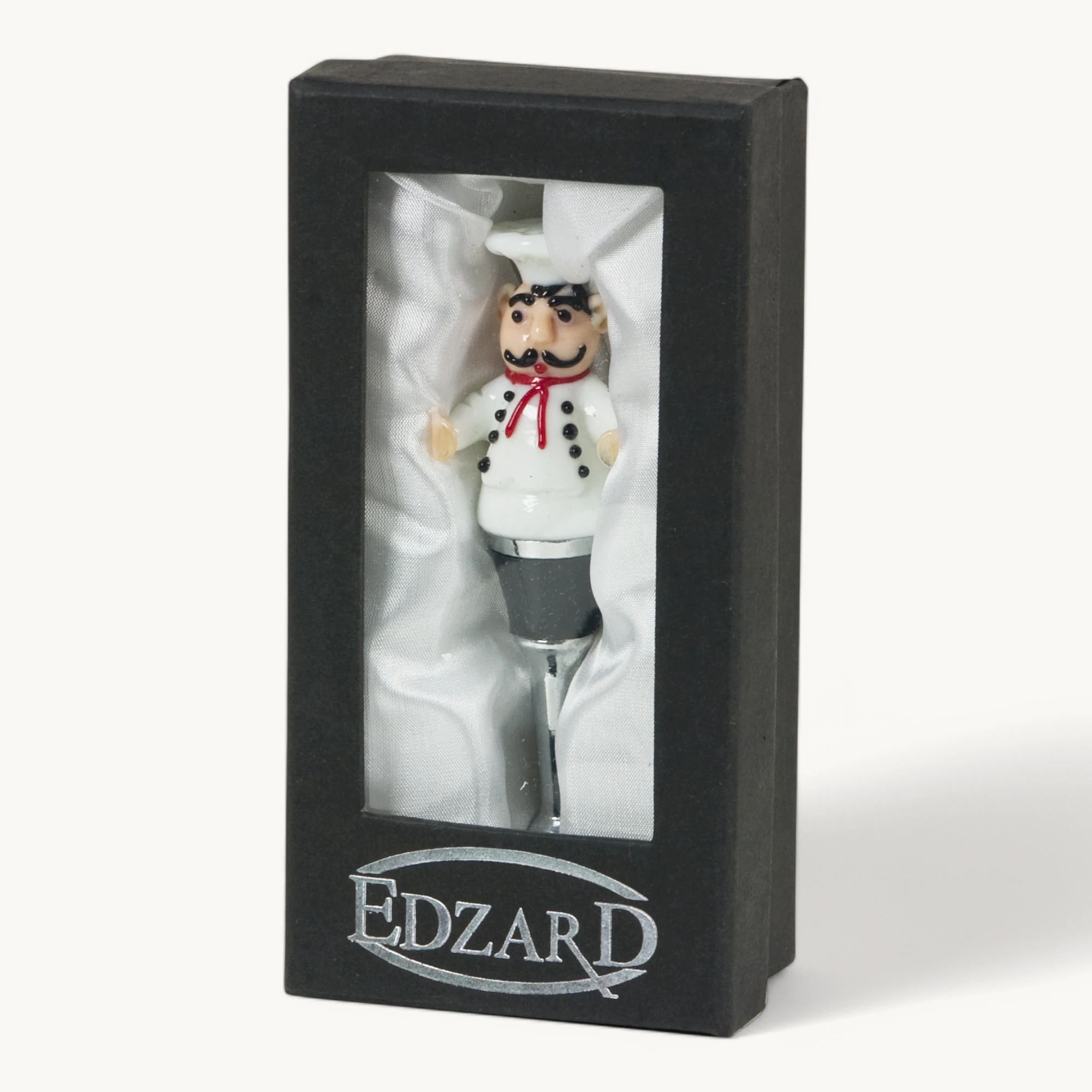 Flaschenverschluss Gourmet (Höhe 12 cm), mit Chefkoch-Figur, Muranoglas-Art, Handarbeit