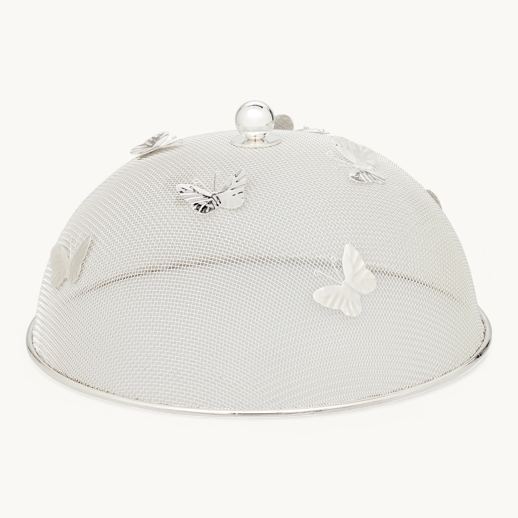 Schutzhaube Butterfly (ø30 cm, H 16 cm), edel versilbert, anlaufgeschützt, Speiseschirm Fliegenhaube