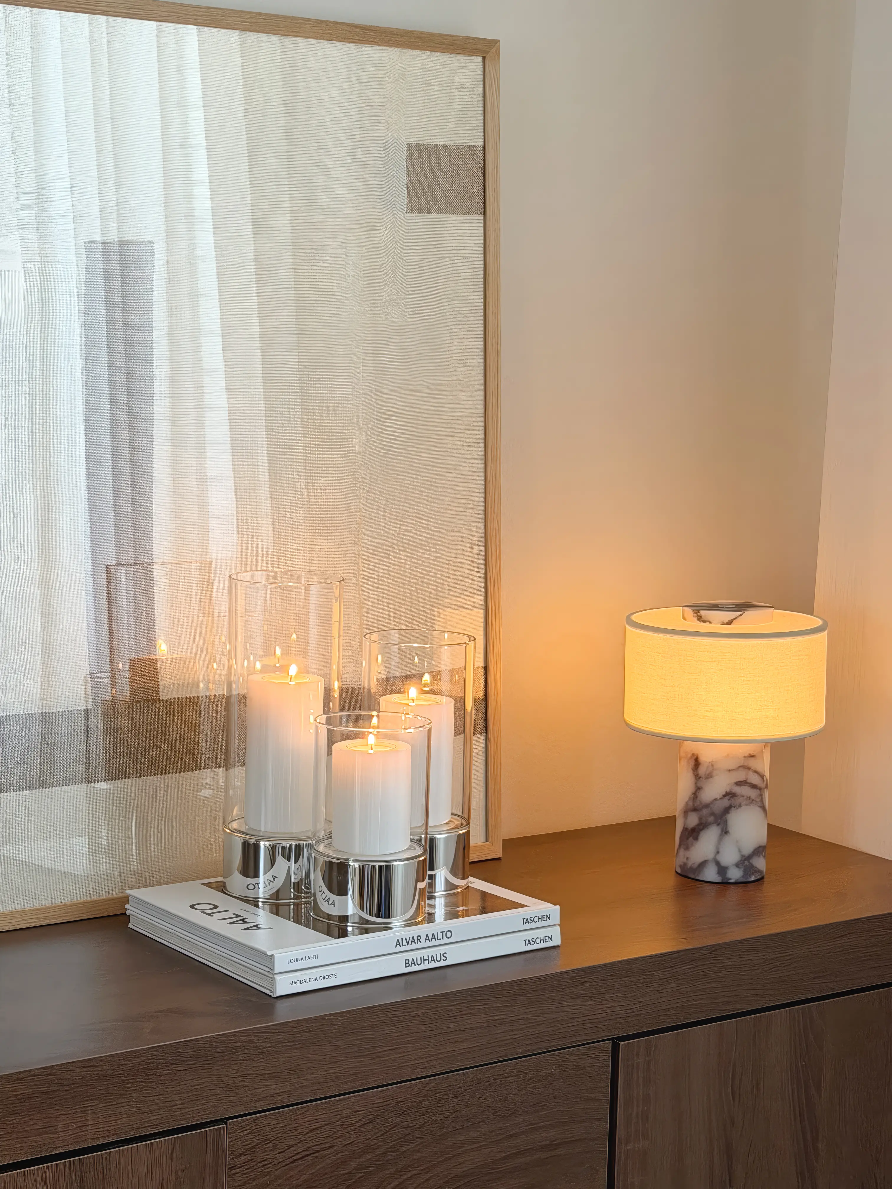 3er-Set Windlicht Granada (Höhe 15/20/25 cm), silberfarben