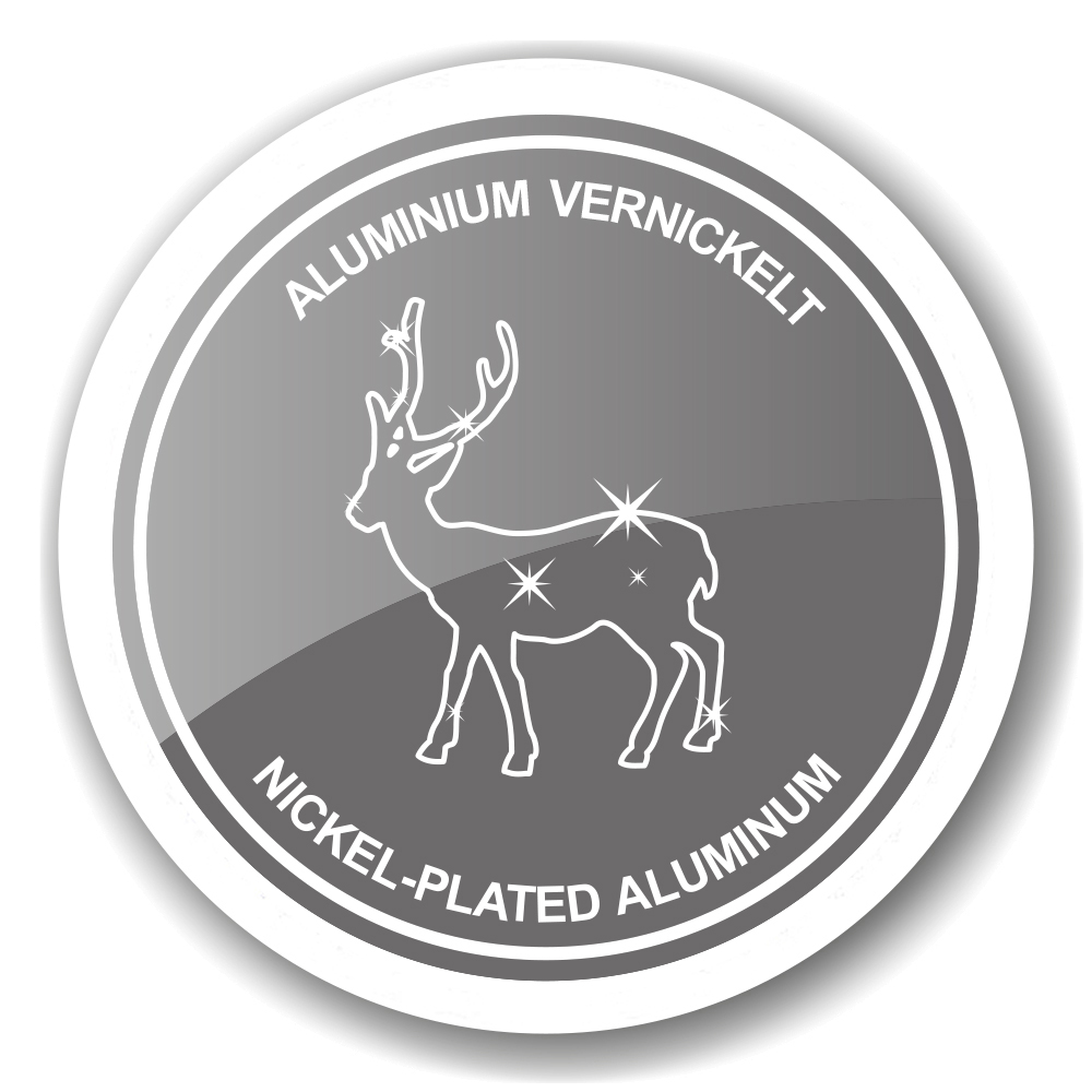 SALE Dekofigur Hirsch Malik (Höhe 16 cm), Aluminium vernickelt, silberfarben, Winterdeko, Weihnachts