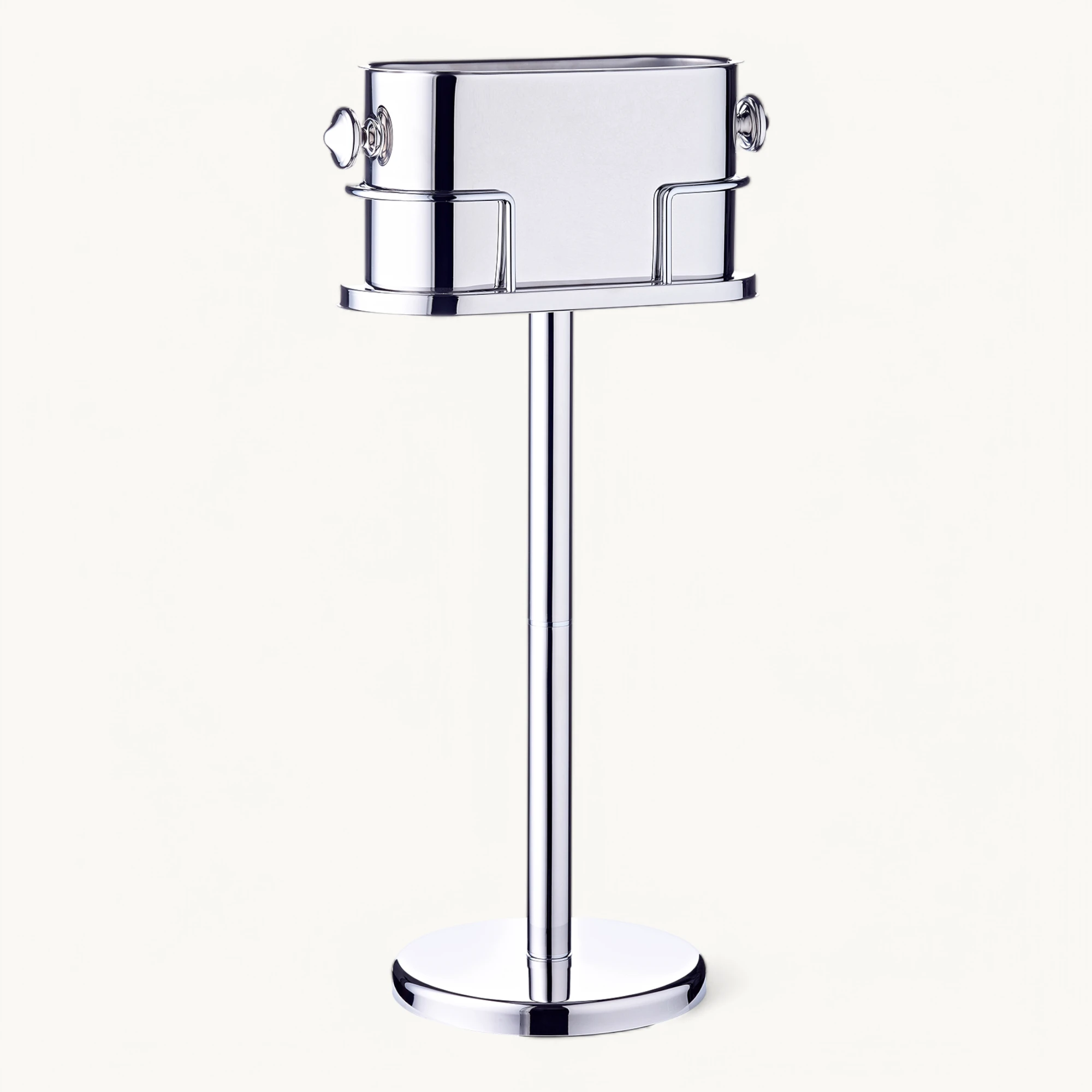 Weinkühler Leo (Höhe 79 cm) auf Ständer, Edelstahl hochglanzpoliert Weinkühler Leo (Höhe 79 cm) auf Ständer, Edelstahl hochglanzpoliert