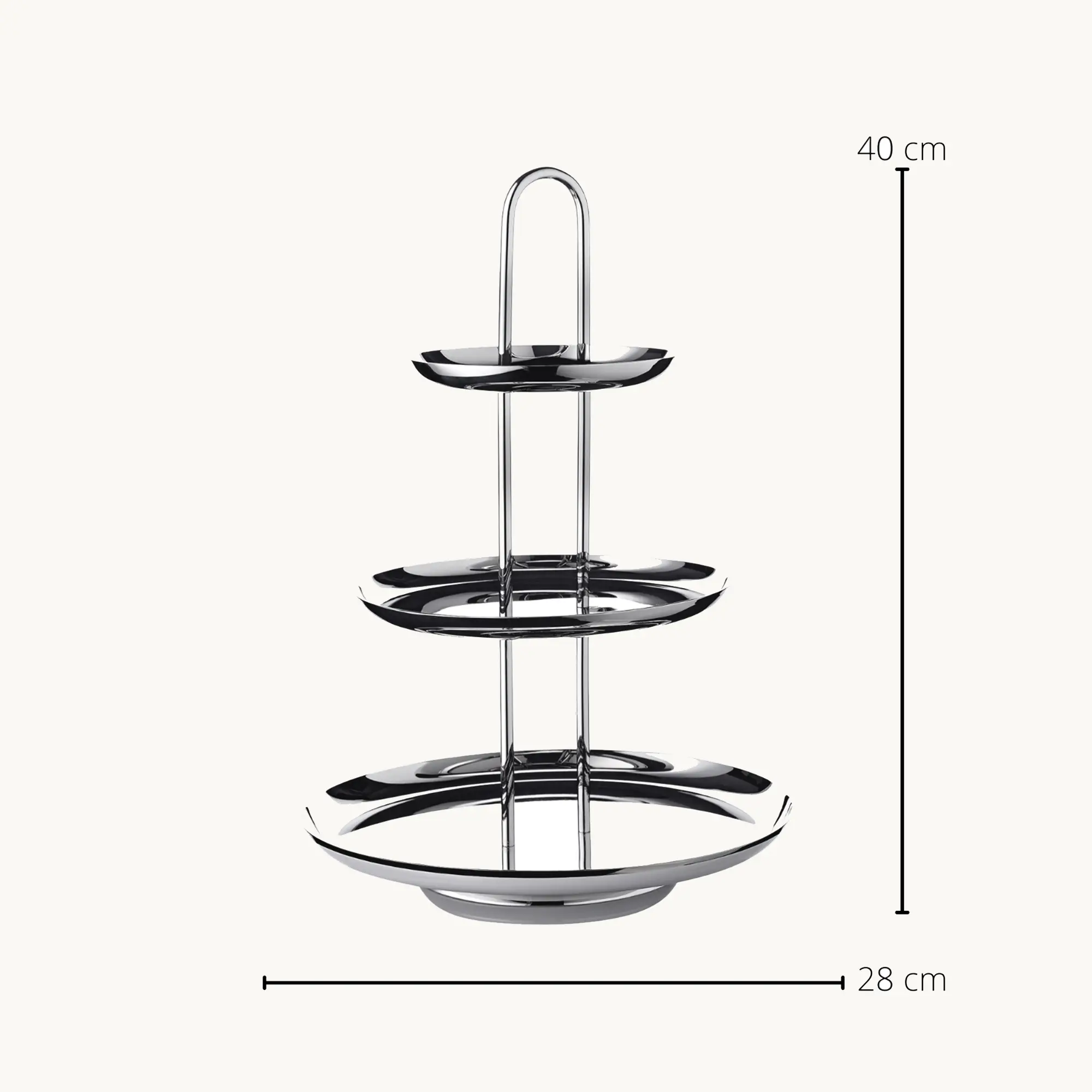 Etagere Apus (Höhe 40 cm, 3-stöckig), Edelstahl hochglanzpoliert