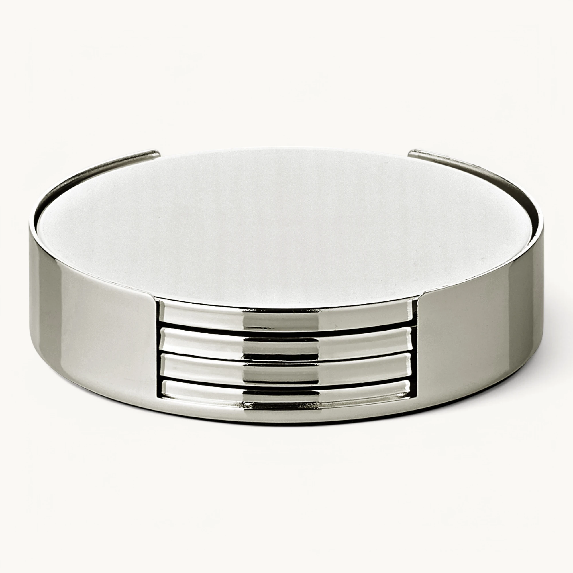 4er-Set Untersetzer Due (Ø 9 cm), inkl. Halter, edel versilbert, anlaufgeschützt 4er-Set Untersetzer Due (Ø 9 cm), inkl. Halter, edel versilbert, anlaufgeschützt