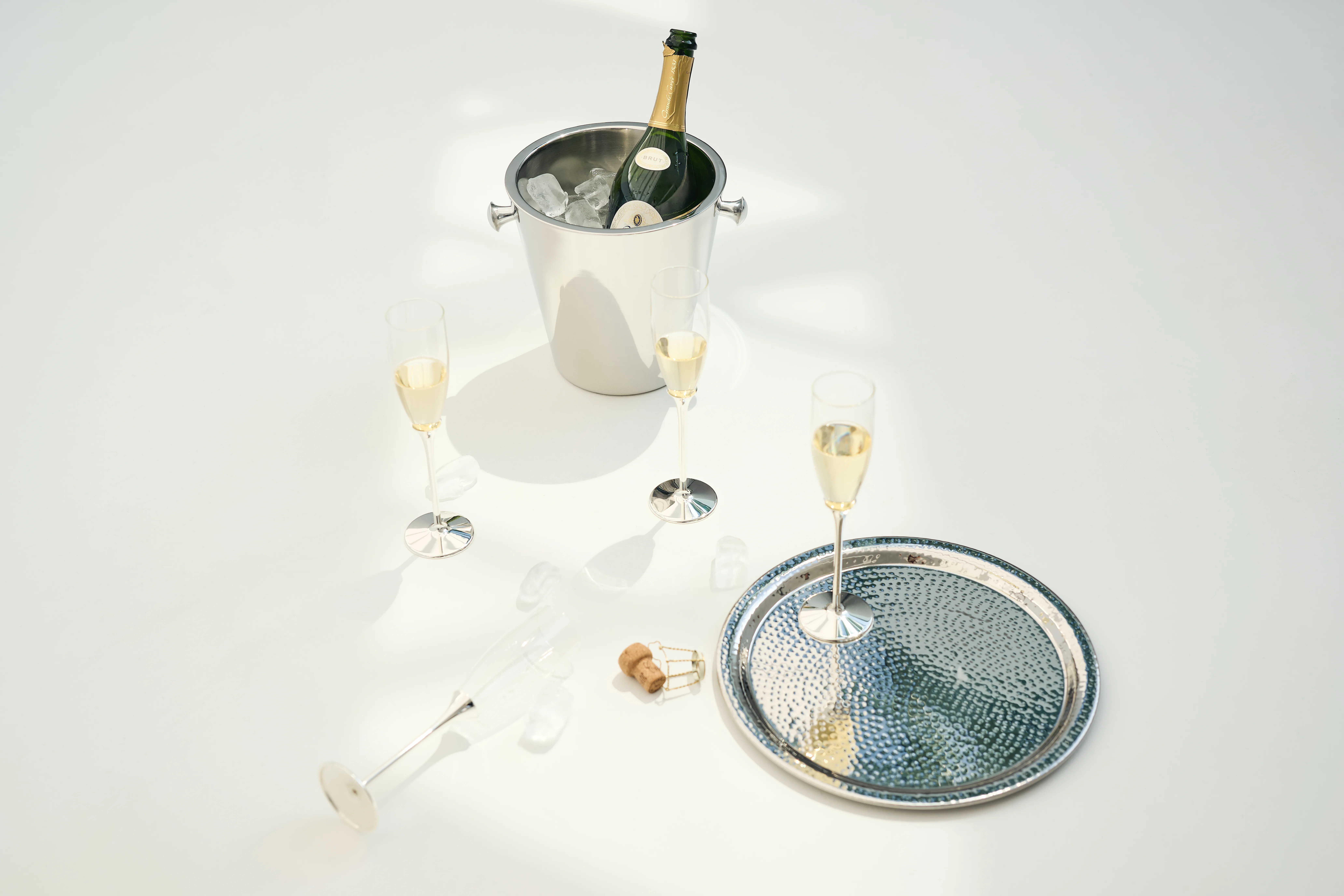 Flaschenkühler Sevilla (Höhe 23 cm, Ø 22 cm), mit Griffen, Edelstahl, hochglanzpoliert