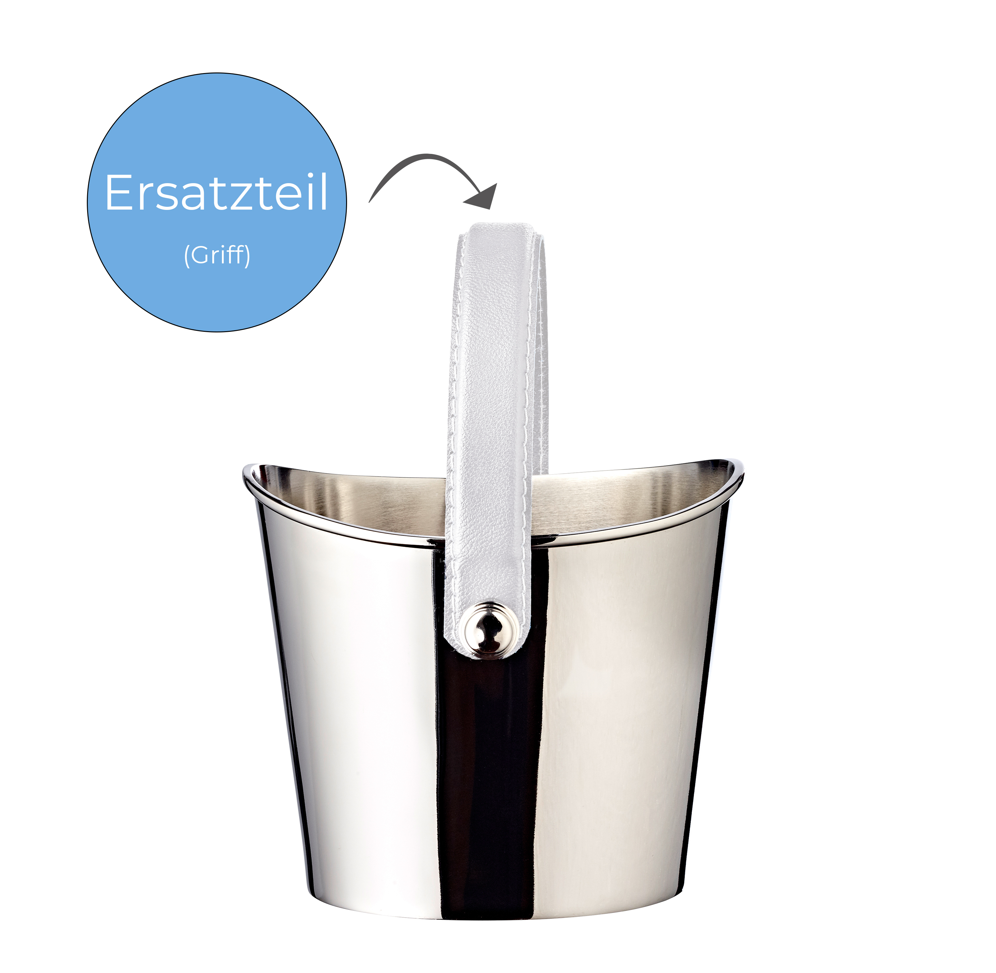 0950 Ledergriff weiß für kleine Gilberts L 33 cm*