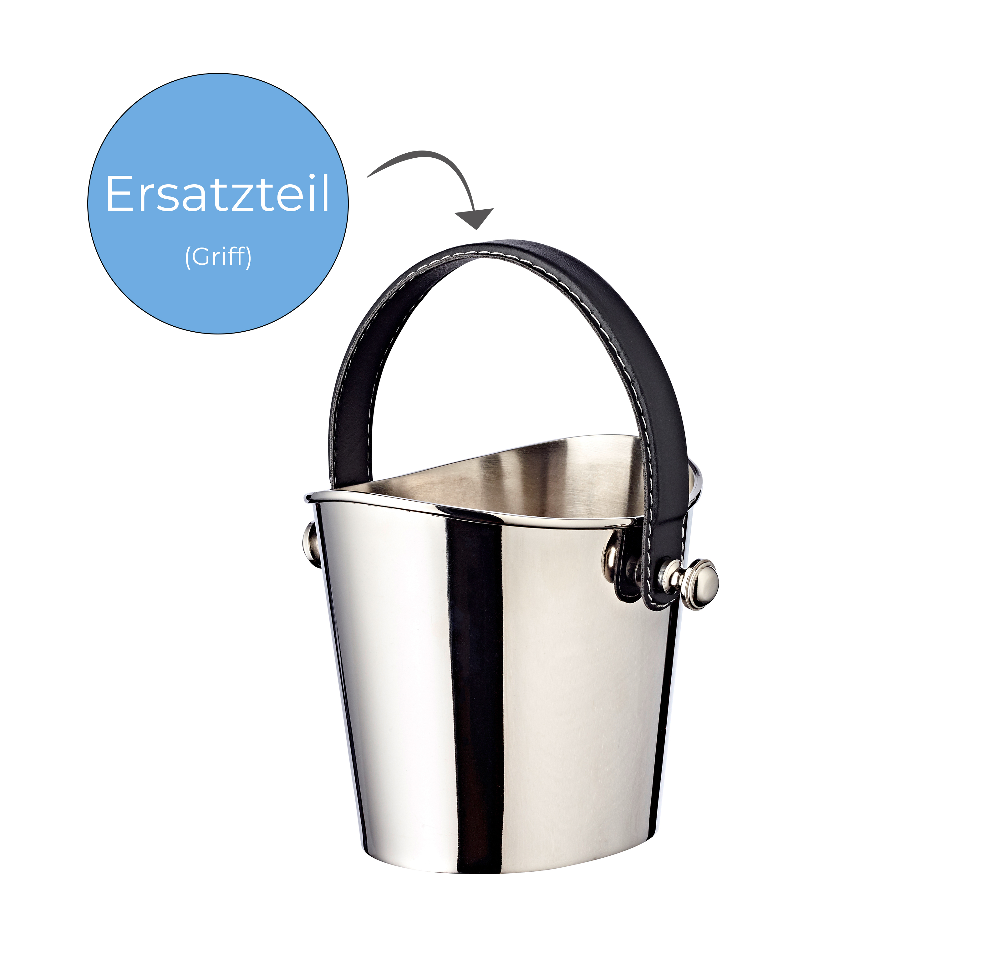 0965 Ledergriff schwarz für große Gilberts, L 50 cm