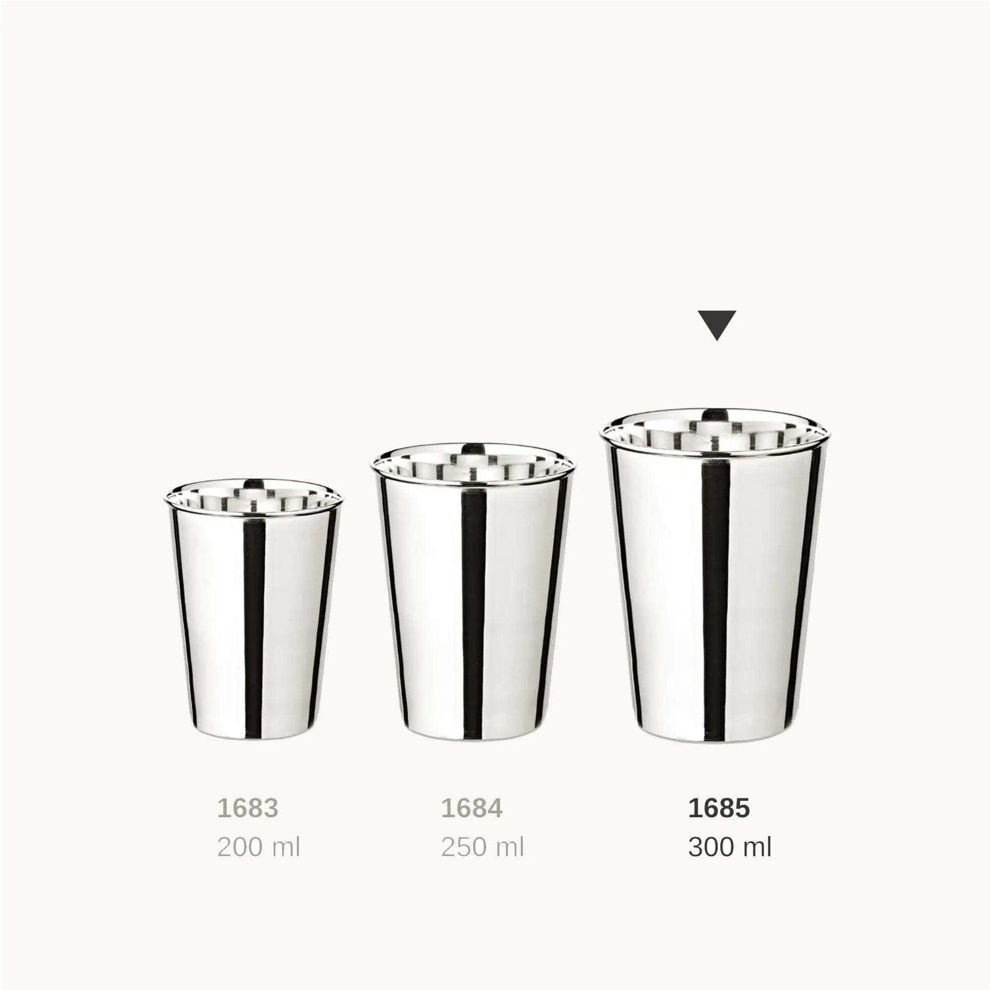 Trinkbecher Konus (Höhe 11 cm, Füllmenge 300 ml), schwerversilbert Trinkbecher Konus (Höhe 11 cm, Füllmenge 300 ml), schwerversilbert