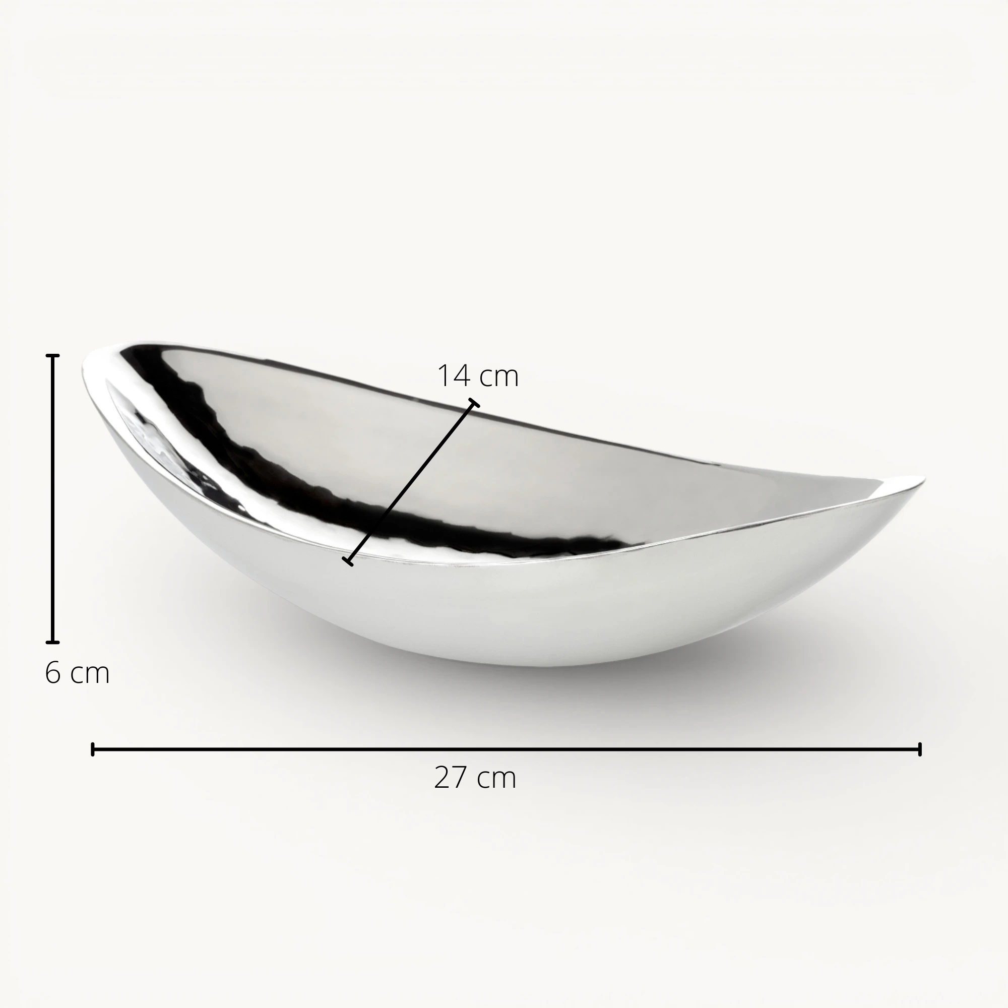 Schale Halifax (Länge 27 cm), silberfarben, hochglanzpoliert, Edelstahl