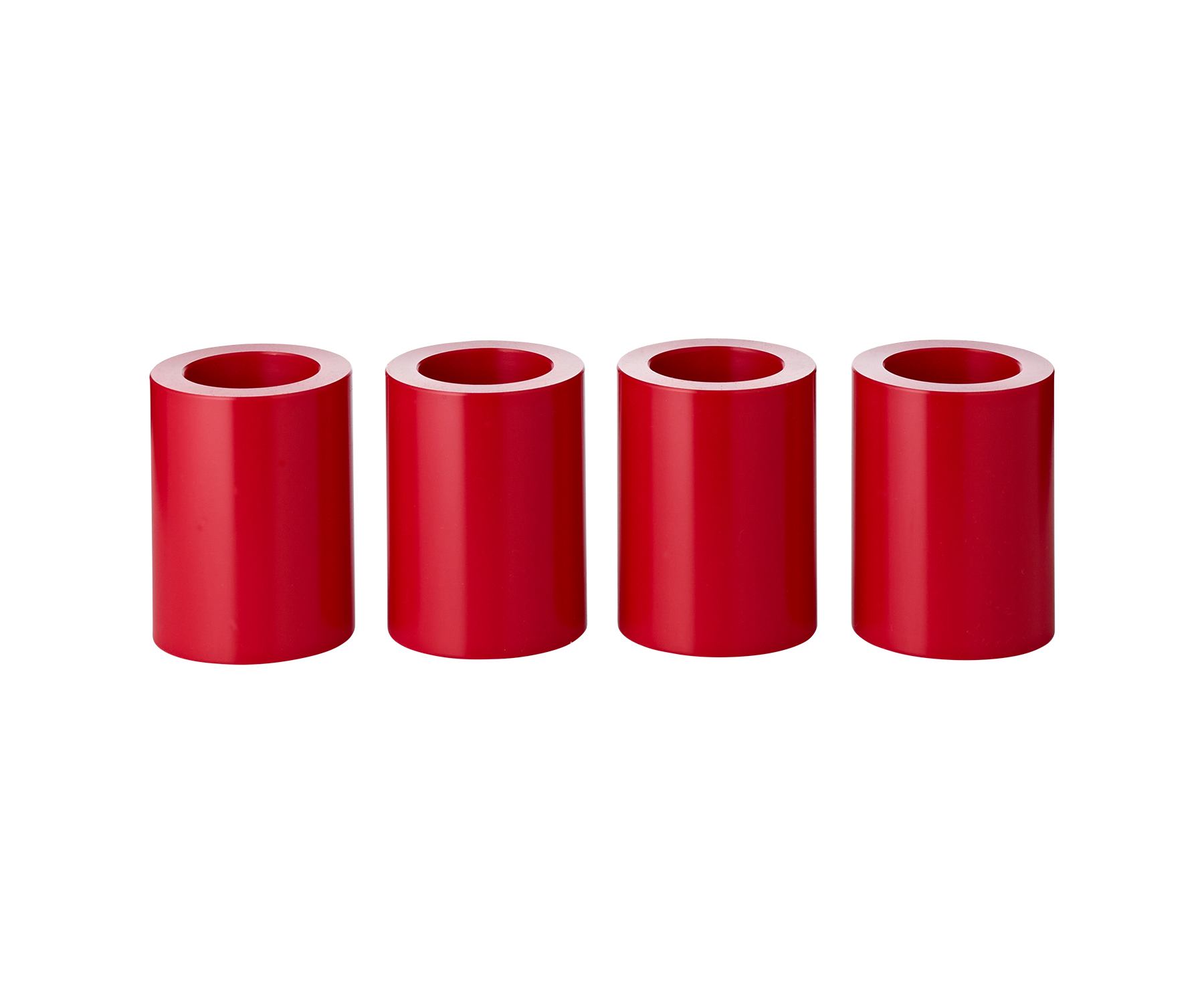 4er Set Teelichthalter Cornelius Rot Ø 6 cm H 8 cm, Teelichthalter hitzebeständig 90° 