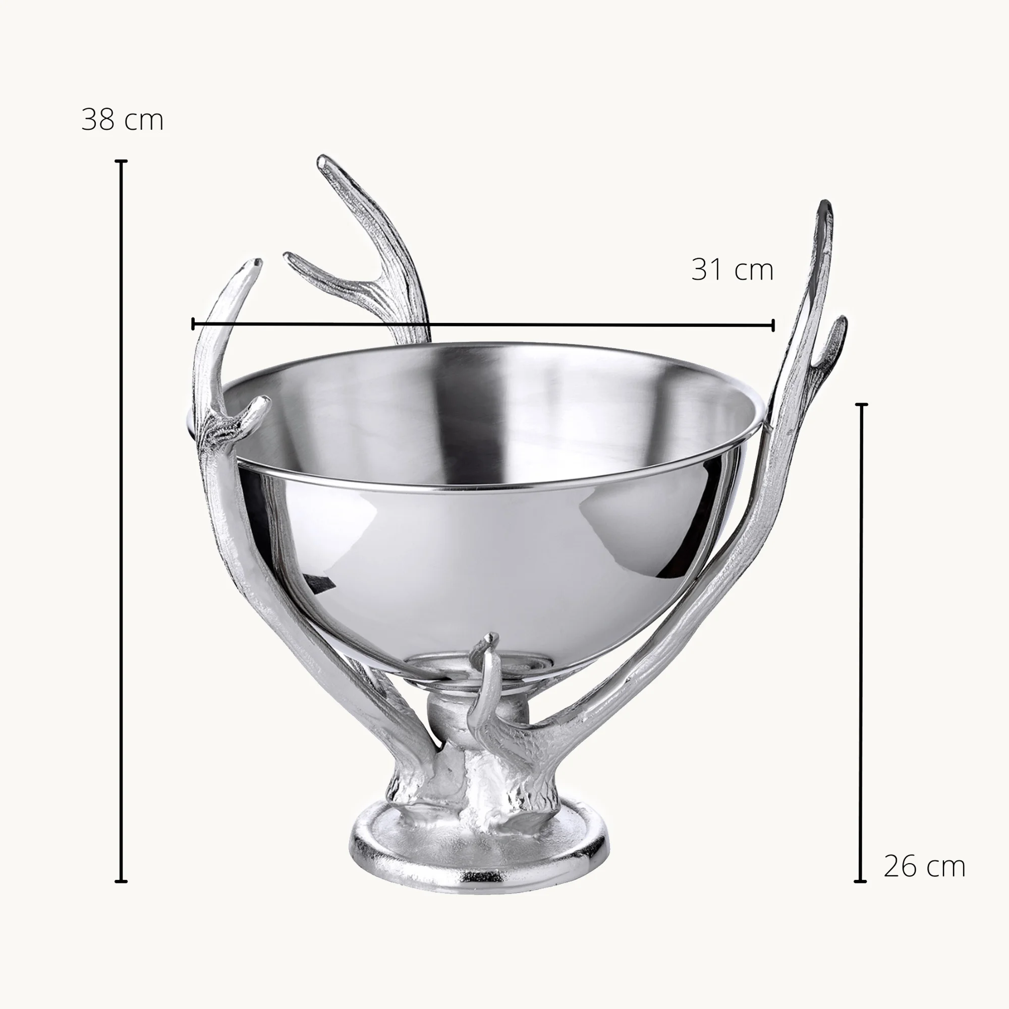 Sektkühler Lita (Höhe 37 cm, Ø 31 cm), silberfarben, Aluminium vernickelt, Geweih-Optik Sektkühler Lita (Höhe 37 cm, Ø 31 cm), silberfarben, Aluminium vernickelt, Geweih-Optik
