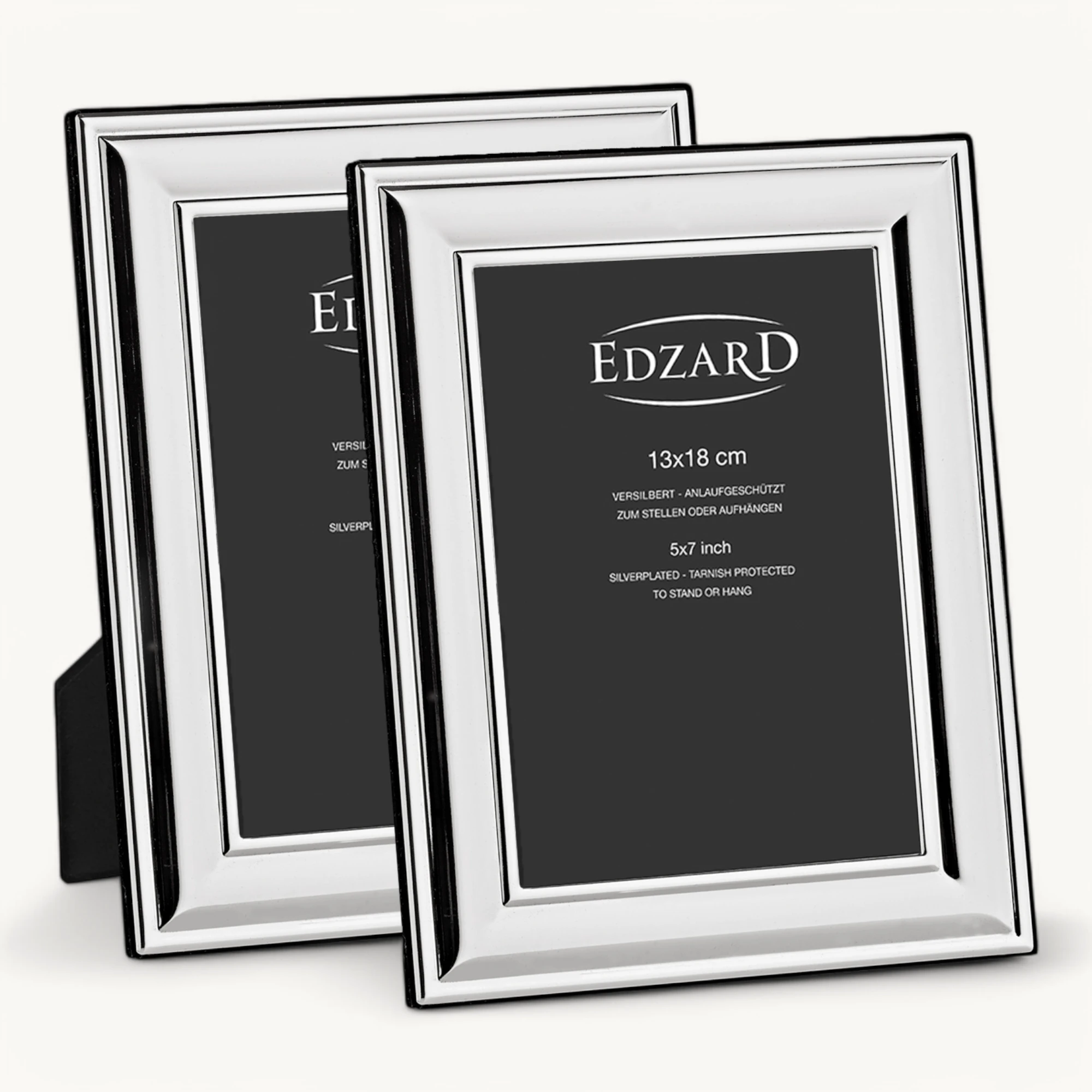 2er-Set Bilderahmen Sunset (13x18 cm), edel versilbert, anlaufgeschützt 2er-Set Bilderahmen Sunset (13x18 cm), edel versilbert, anlaufgeschützt