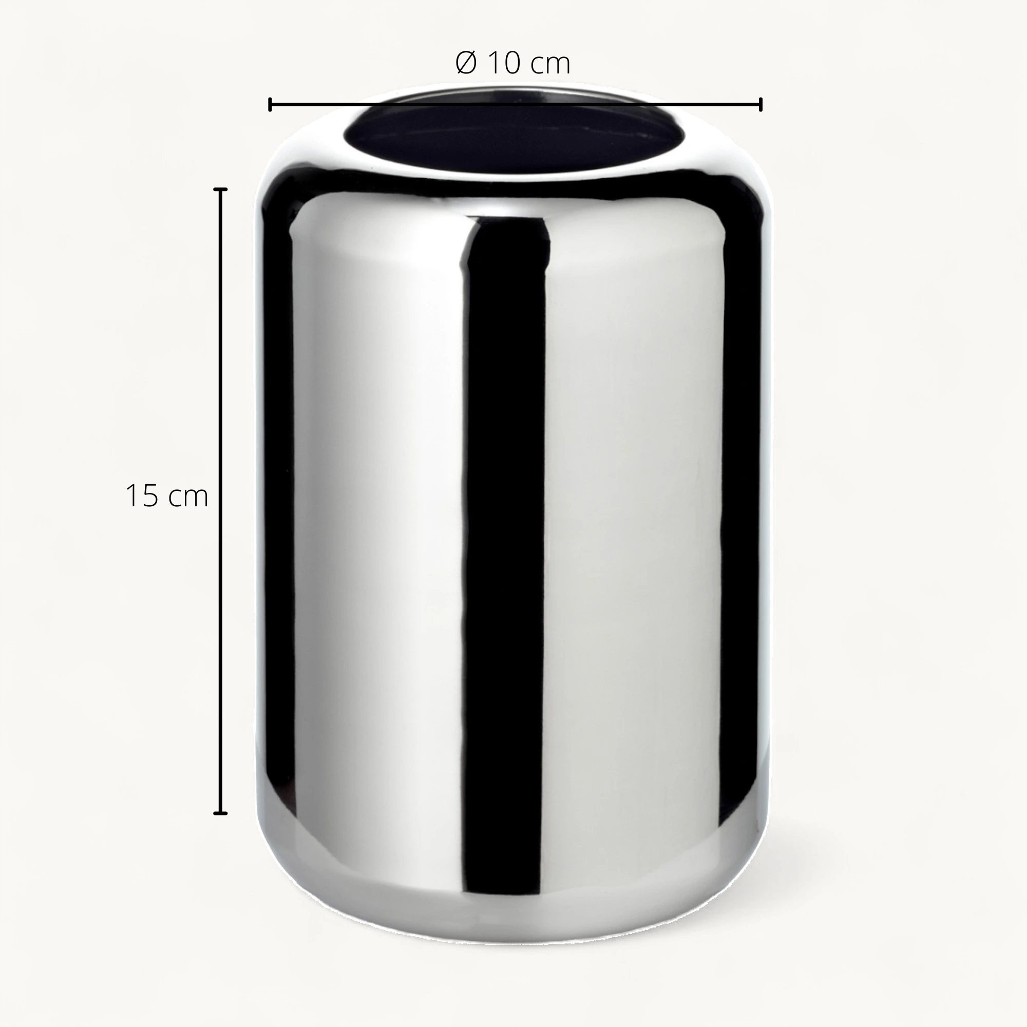 Vase Lunaria (Höhe 15 cm, Ø 10 cm), silberfarben,  Edelstahl Vase Lunaria (Höhe 15 cm, Ø 10 cm), silberfarben,  Edelstahl