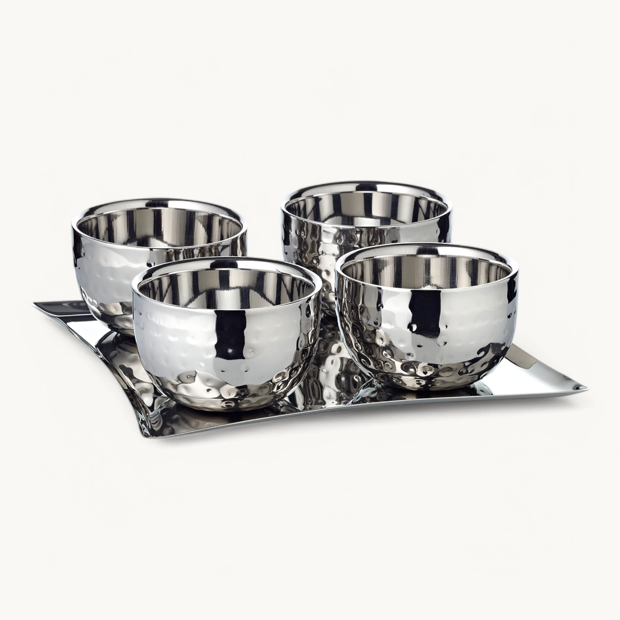 QUALITÄT Eiscreme-Set Madeleine (20 x 20 cm), inkl.Tablett, doppelwandig, hochglanzpoliert, Edelstah QUALITÄT Eiscreme-Set Madeleine (20 x 20 cm), inkl.Tablett, doppelwandig, hochglanzpoliert, Edelstah