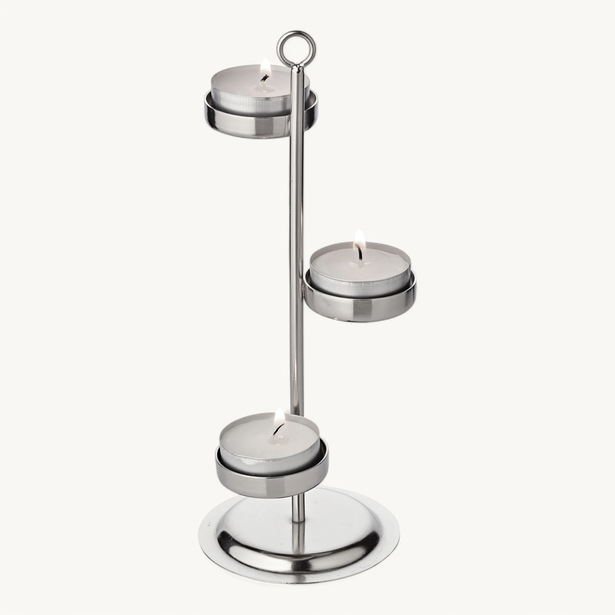 Teelichthalter Denver (Höhe 21,5 cm), silberfarben, glänzend, vernickelter Edelstahl