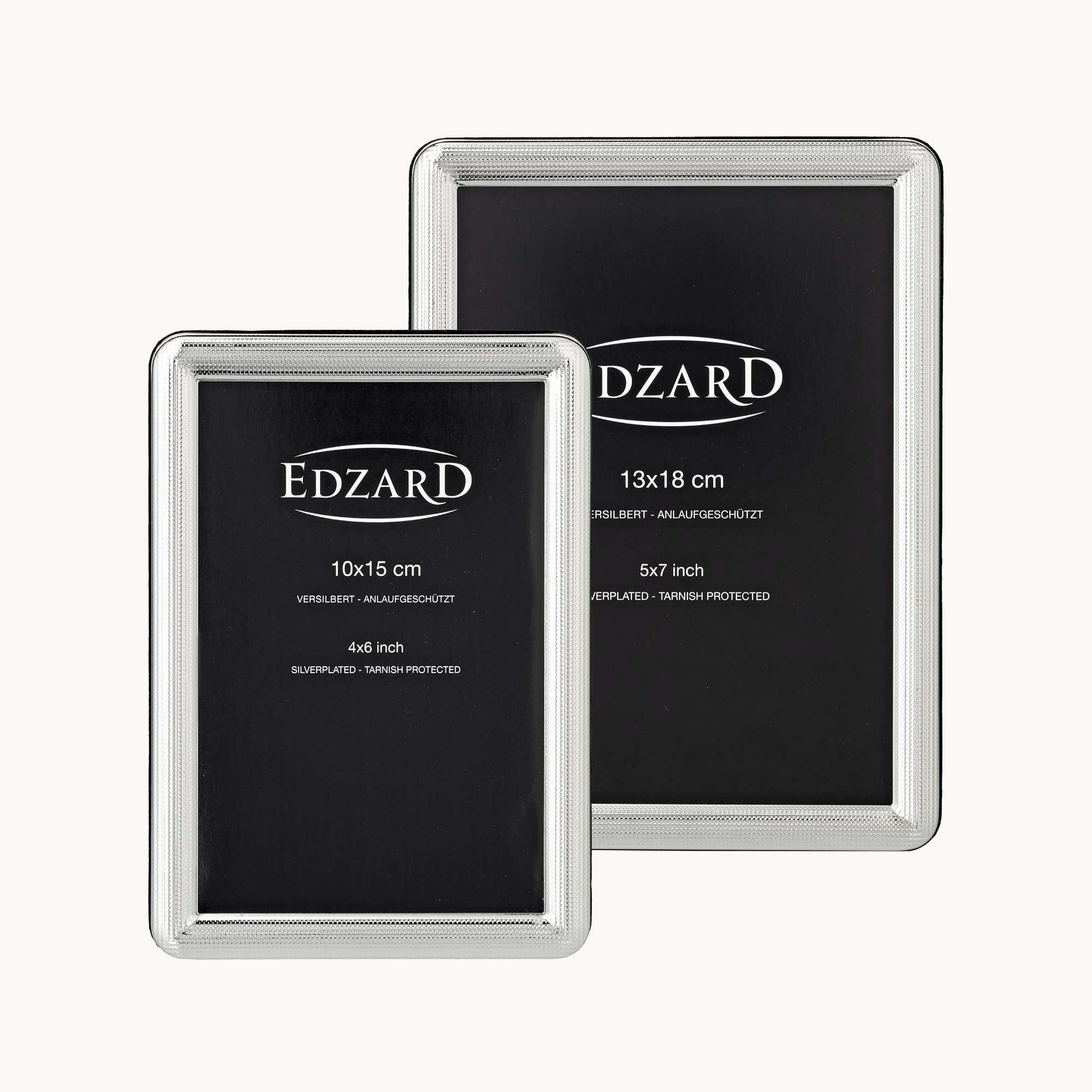 Bilderrahmen Ravenna (10x15 cm), edel versilbert, anlaufgeschützt, 2 Aufhänger Kopie