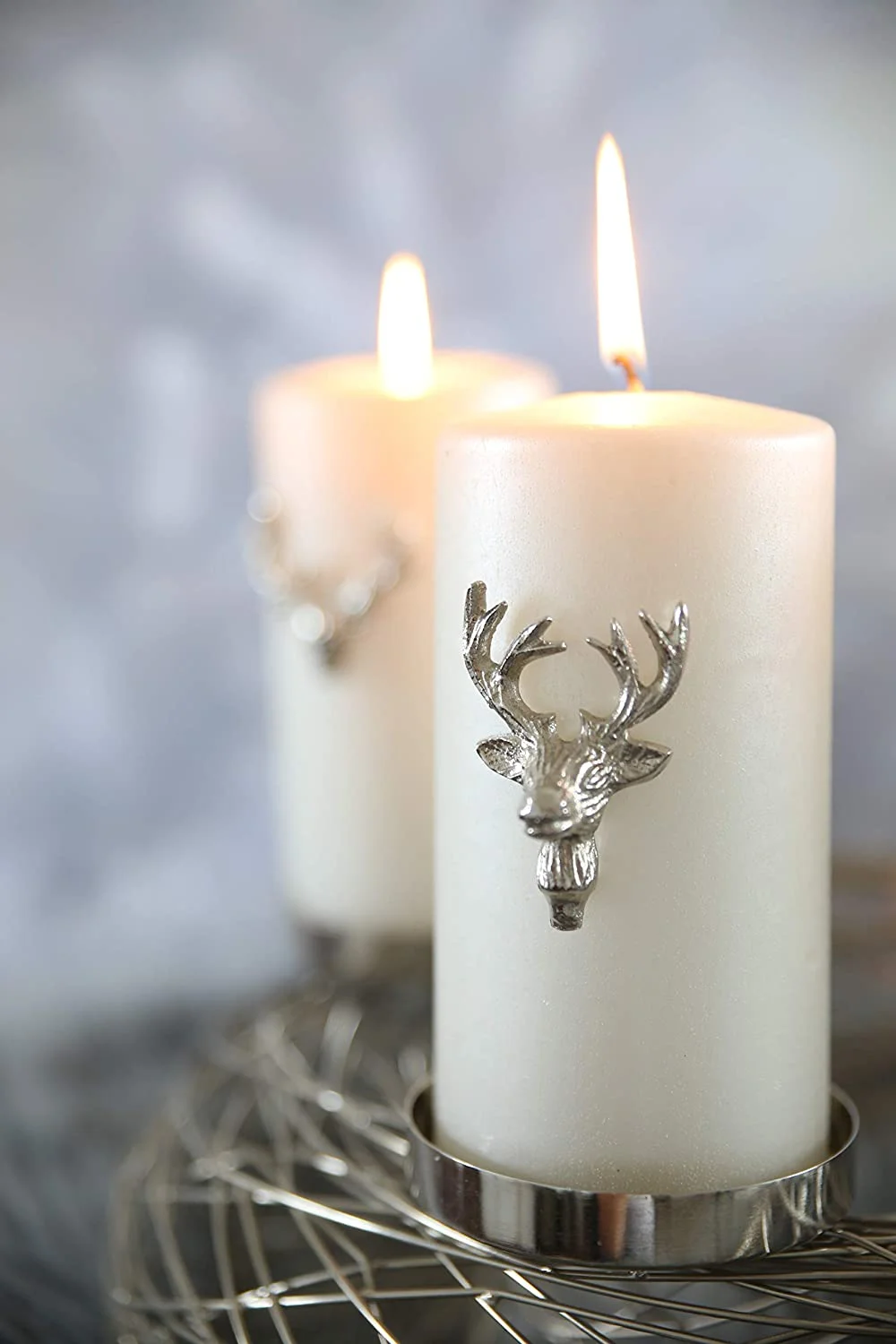 3er-Set Kerzenpin Elch (Höhe 6 cm), silberfarben, Aluminium vernickelt, für Stumpenkerzen 3er-Set Kerzenpin Elch (Höhe 6 cm), silberfarben, Aluminium vernickelt, für Stumpenkerzen