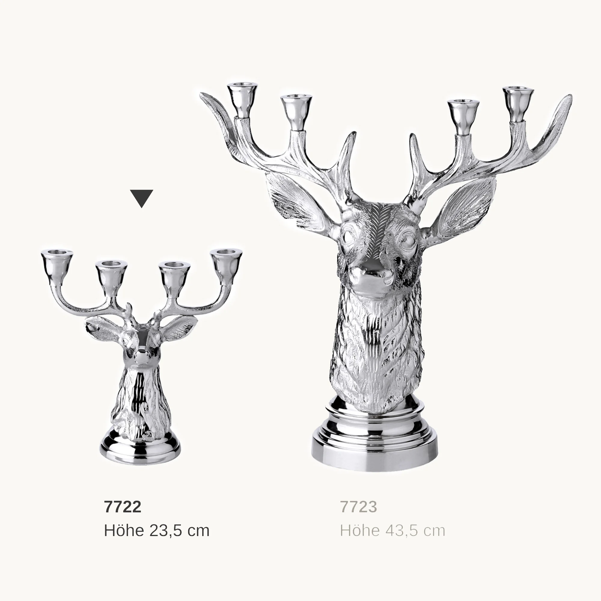 SALE Kerzenleuchter Kitu (Höhe 23,5 cm), silberfarben, Aluminium vernickelt, für 4 Stabkerzen