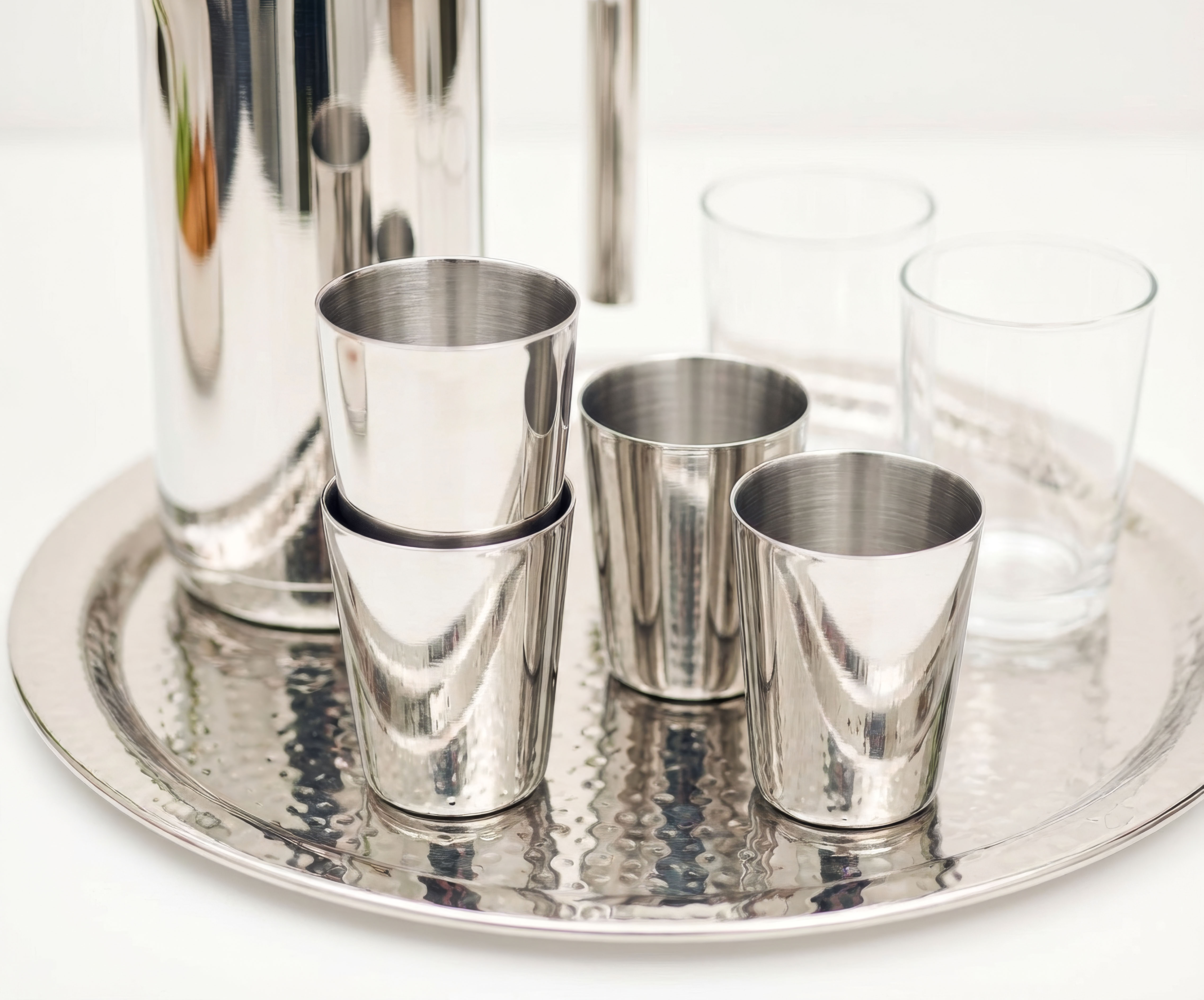 4er-Set Schnapsbecher Boy (Höhe 4,5 cm, Füllmenge 2 cl), edel versilbert