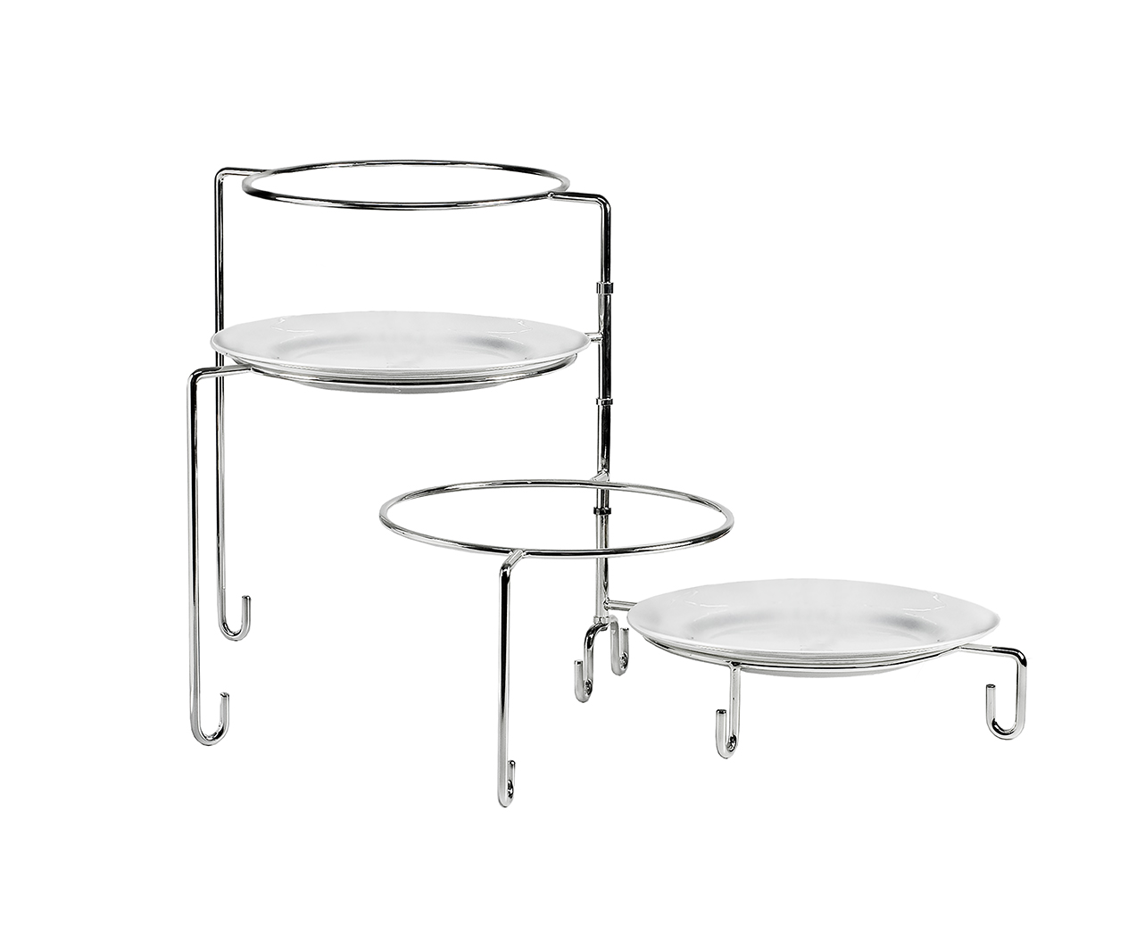 SALE 2. Wahl Tellerhalter Etagere Riva, edel versilbert, Höhe 37 cm, Durchmesser 24 cm