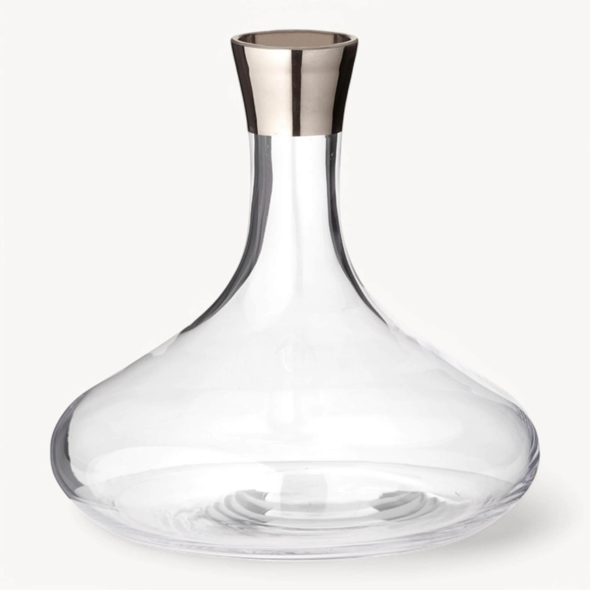 Karaffe Edward (1,6 Liter), mundgeblasenes Kristallglas, Platinrand