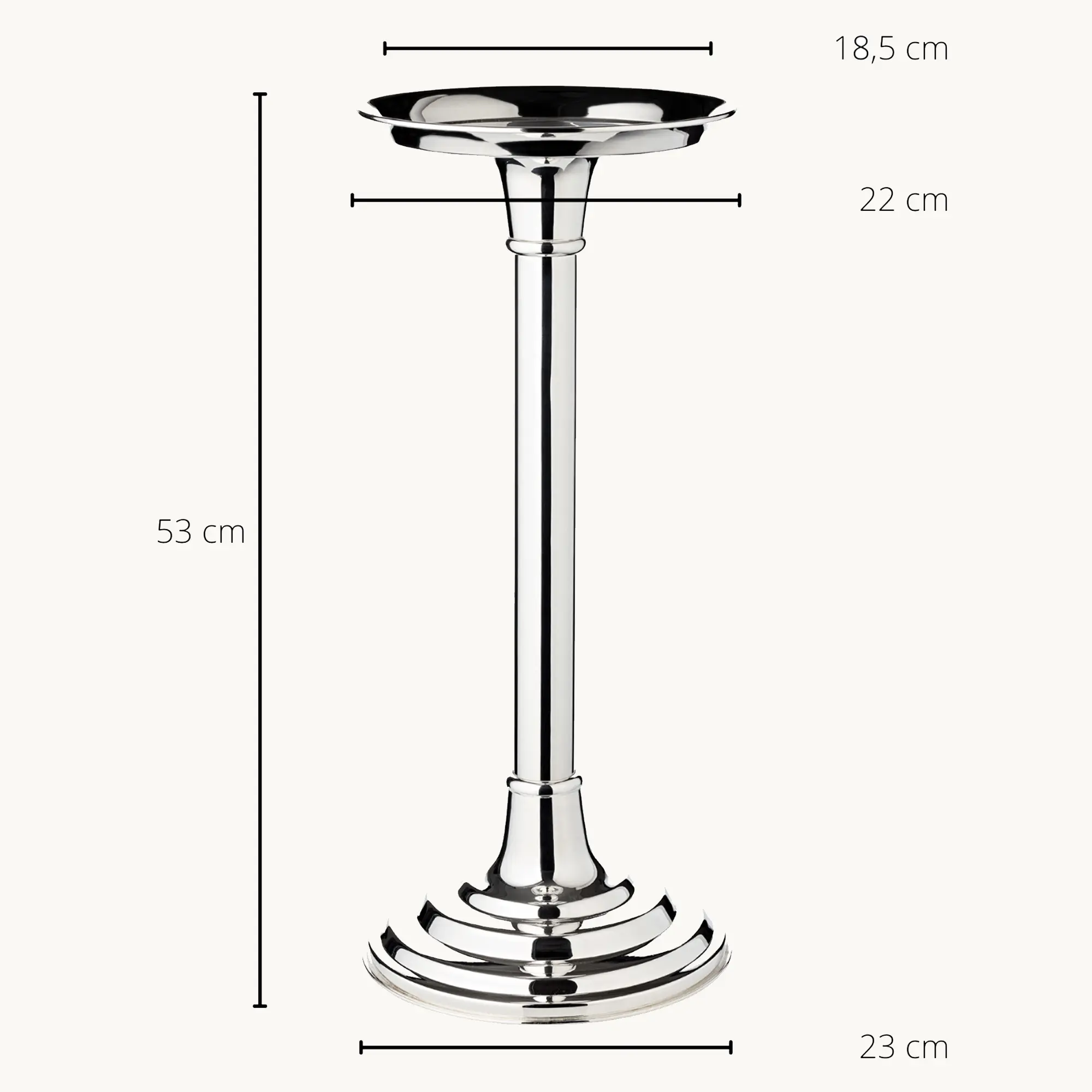 Sektkühlständer Champagne (Höhe 53 cm, Ø 18 cm), schwerversilbert