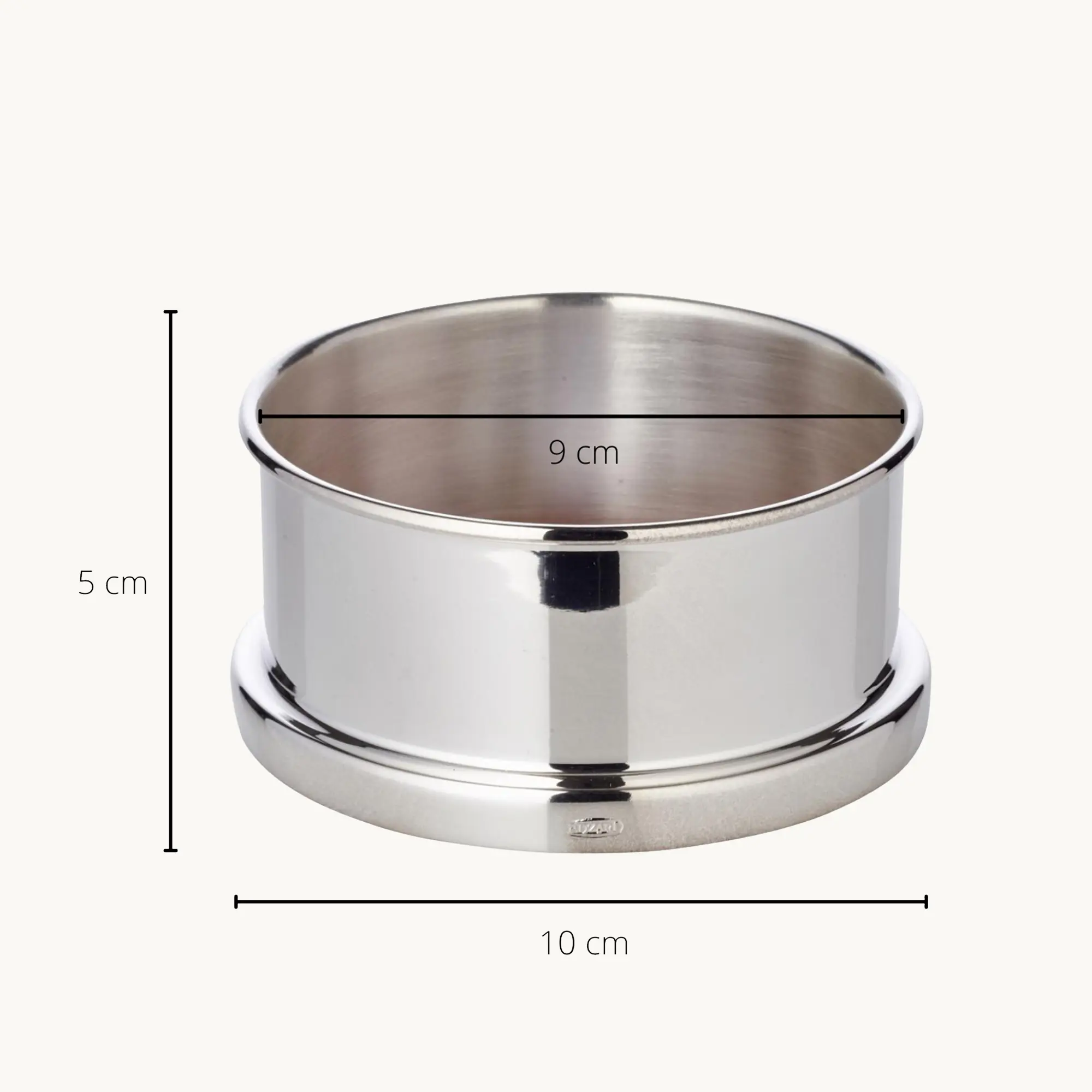 Flaschenuntersetzer Derby (Höhe 5 cm, Ø 10 cm), Holzboden, schwerversilbert Flaschenuntersetzer Derby (Höhe 5 cm, Ø 10 cm), Holzboden, schwerversilbert