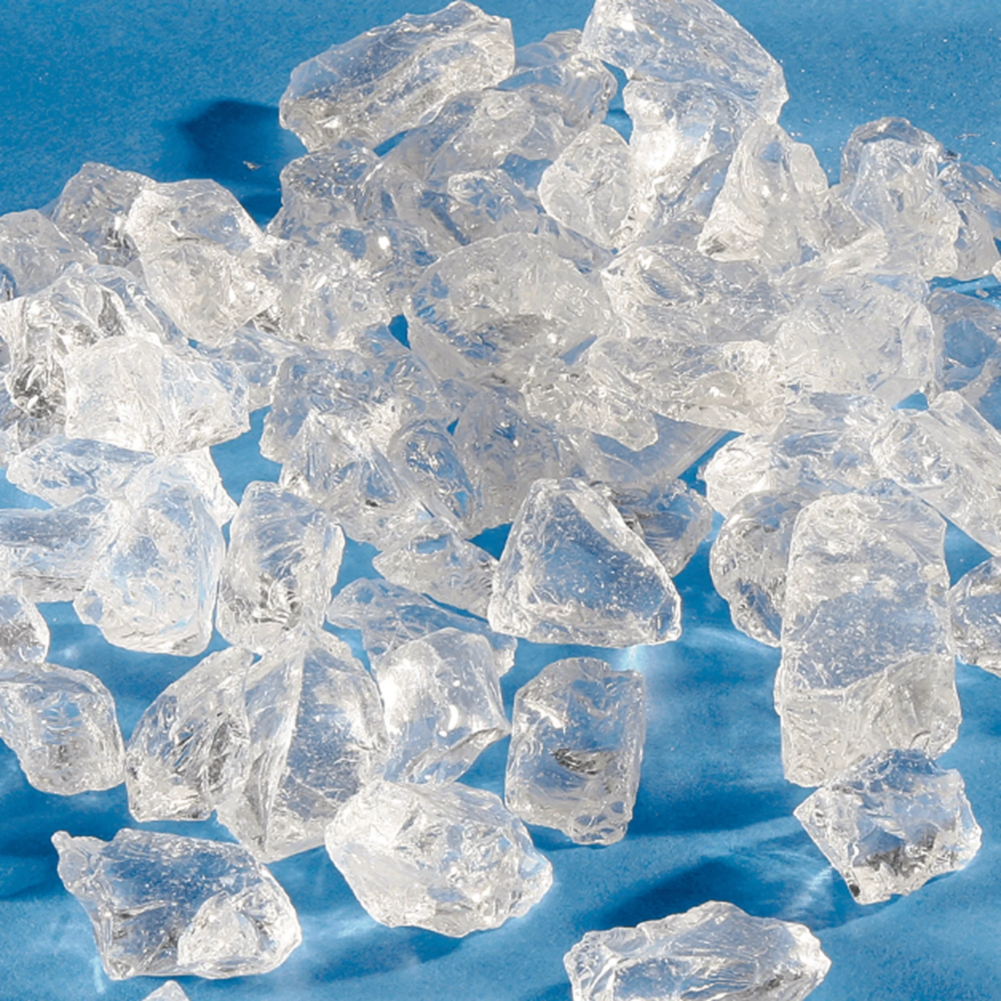 Dekogranulat Glassteine (4-10 mm), 1 kg, farblos, transparent, wasserfest, staubfrei