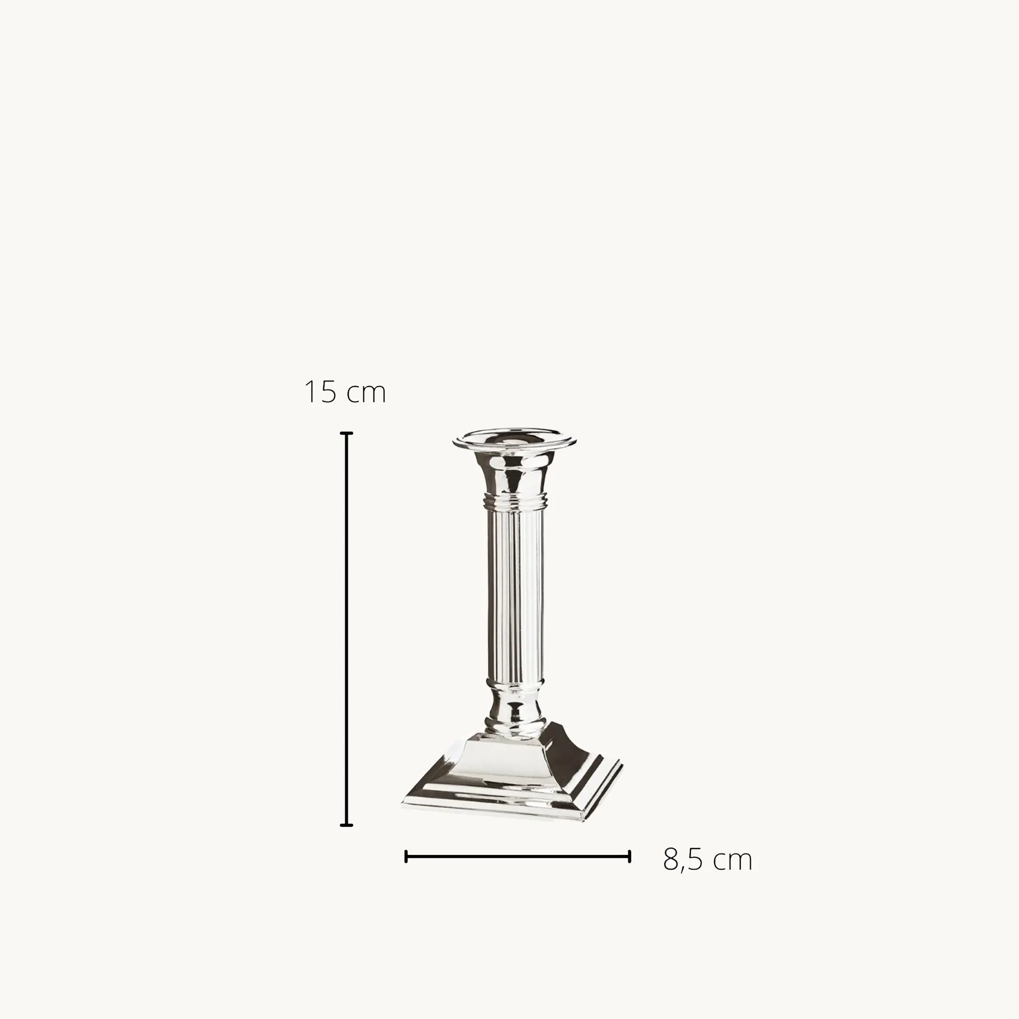 Kerzenleuchter Lincoln (H 15 cm) für Stabkerze, kannelierter Schaft, edel versilbert anlaufgeschützt Kerzenleuchter Lincoln (H 15 cm) für Stabkerze, kannelierter Schaft, edel versilbert anlaufgeschützt