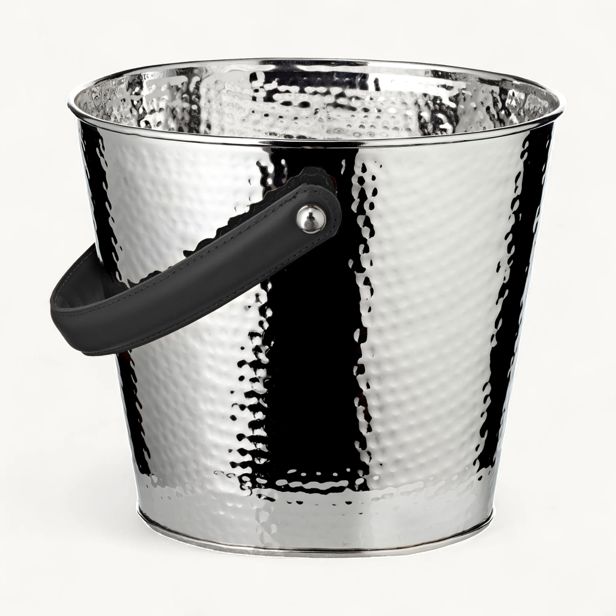 Sektkühler Gavin (26 x 21 cm, H 23 cm), gehämmert, Edelstahl, vernickelt